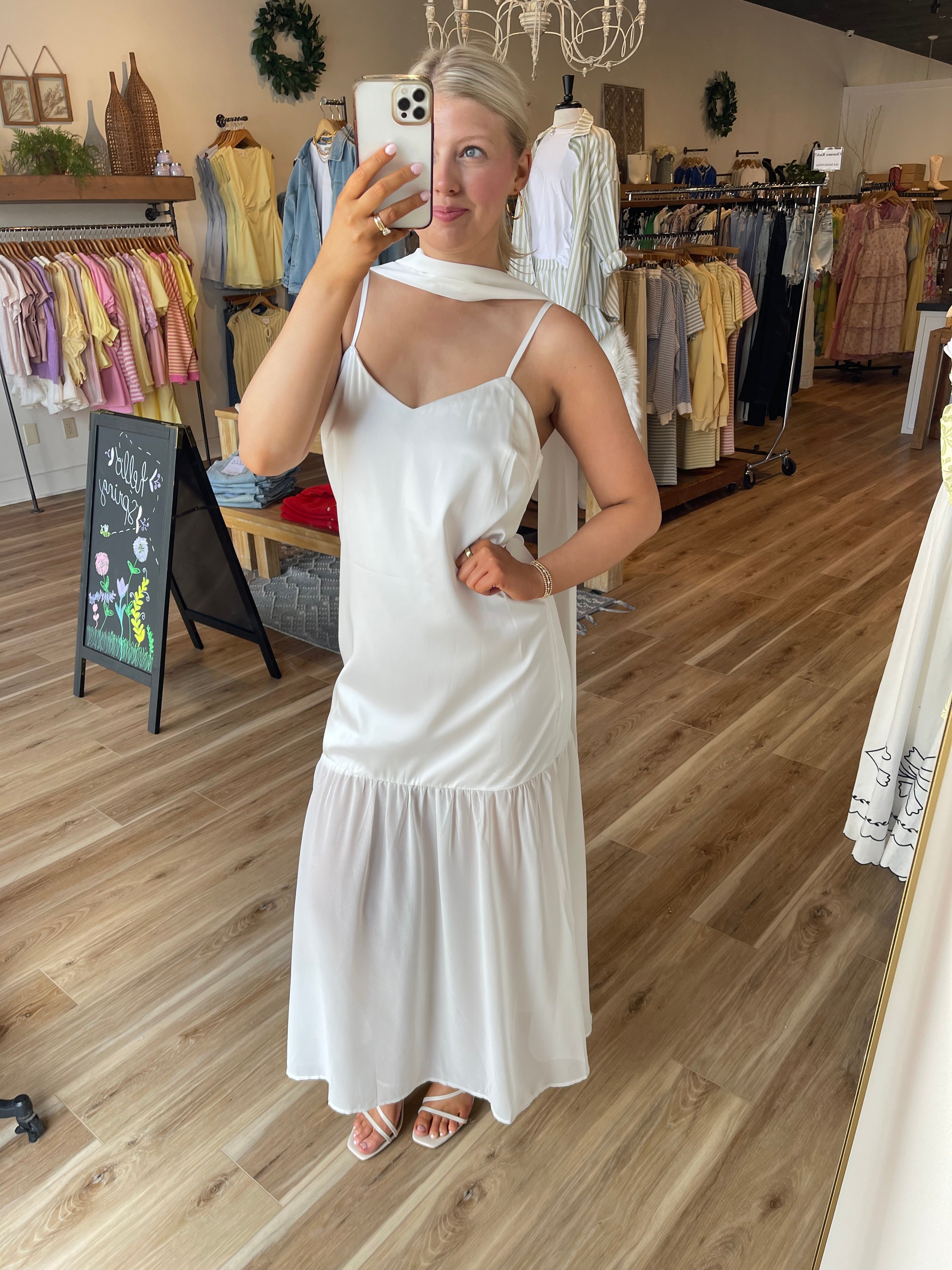 Sutton Maxi Dress with Neck Scarf