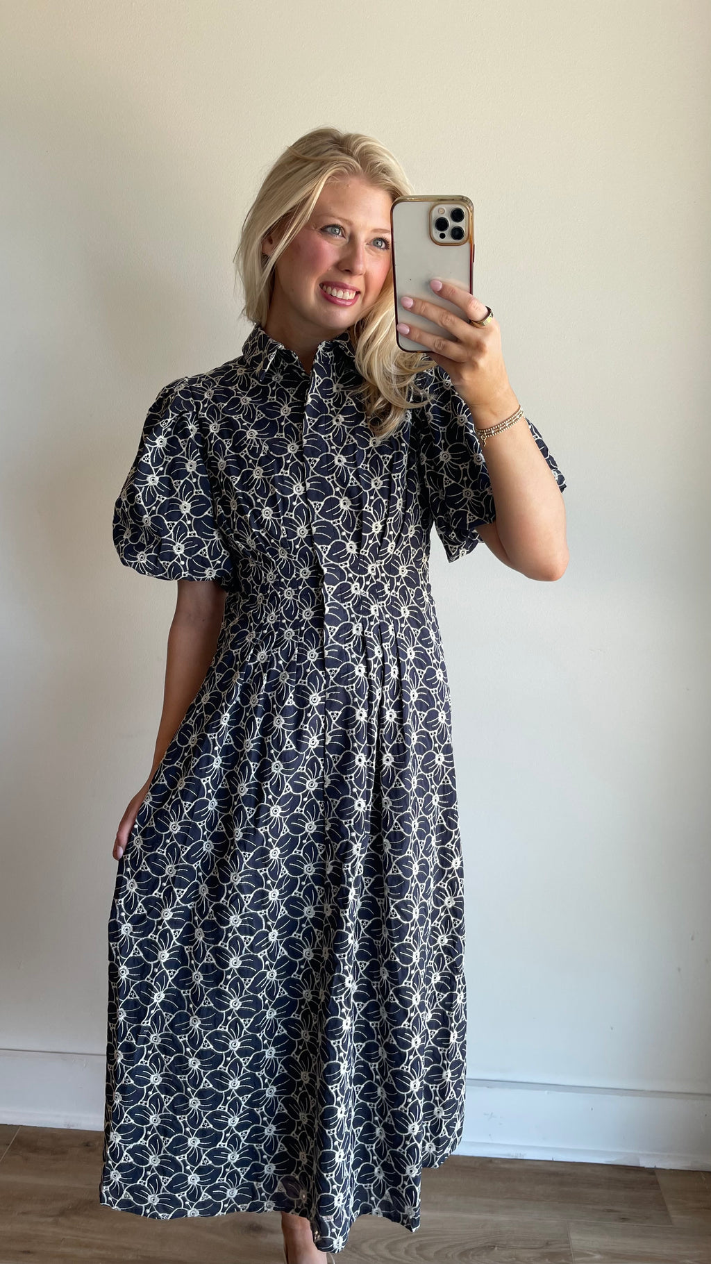 Flora Eyelet Midi Dress