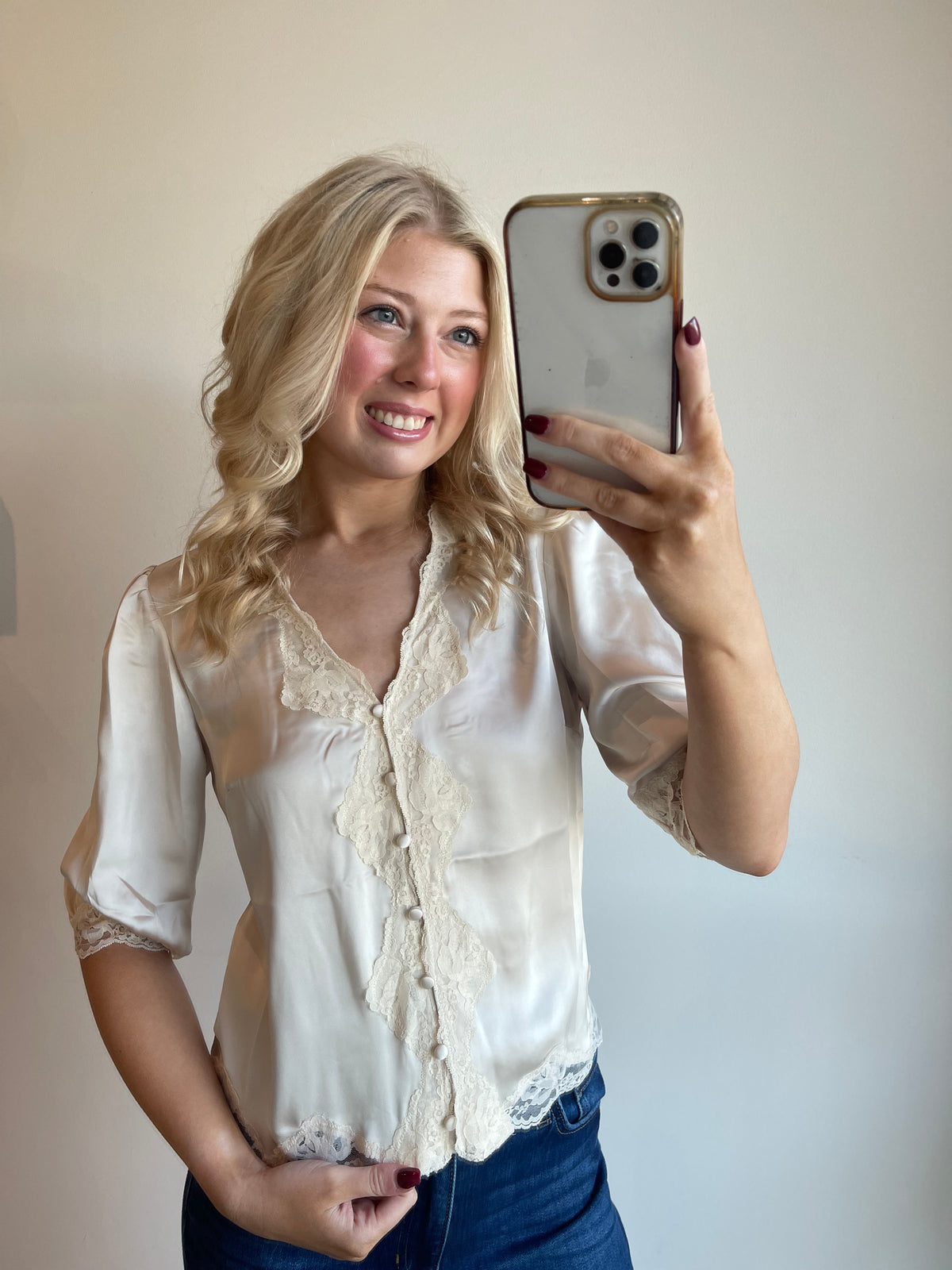 Ellen Lace Trim Top