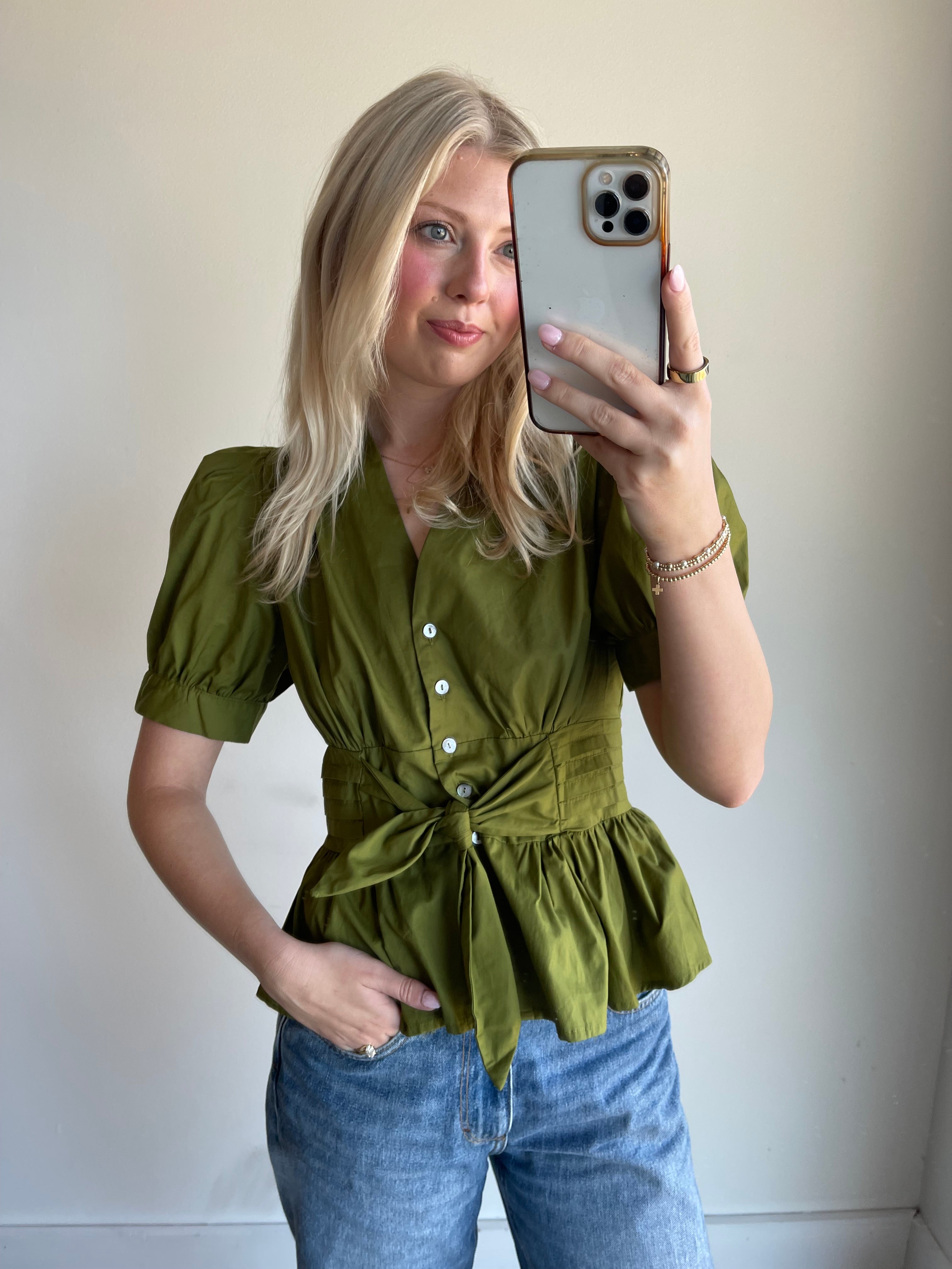 Alaina Tie Front Top