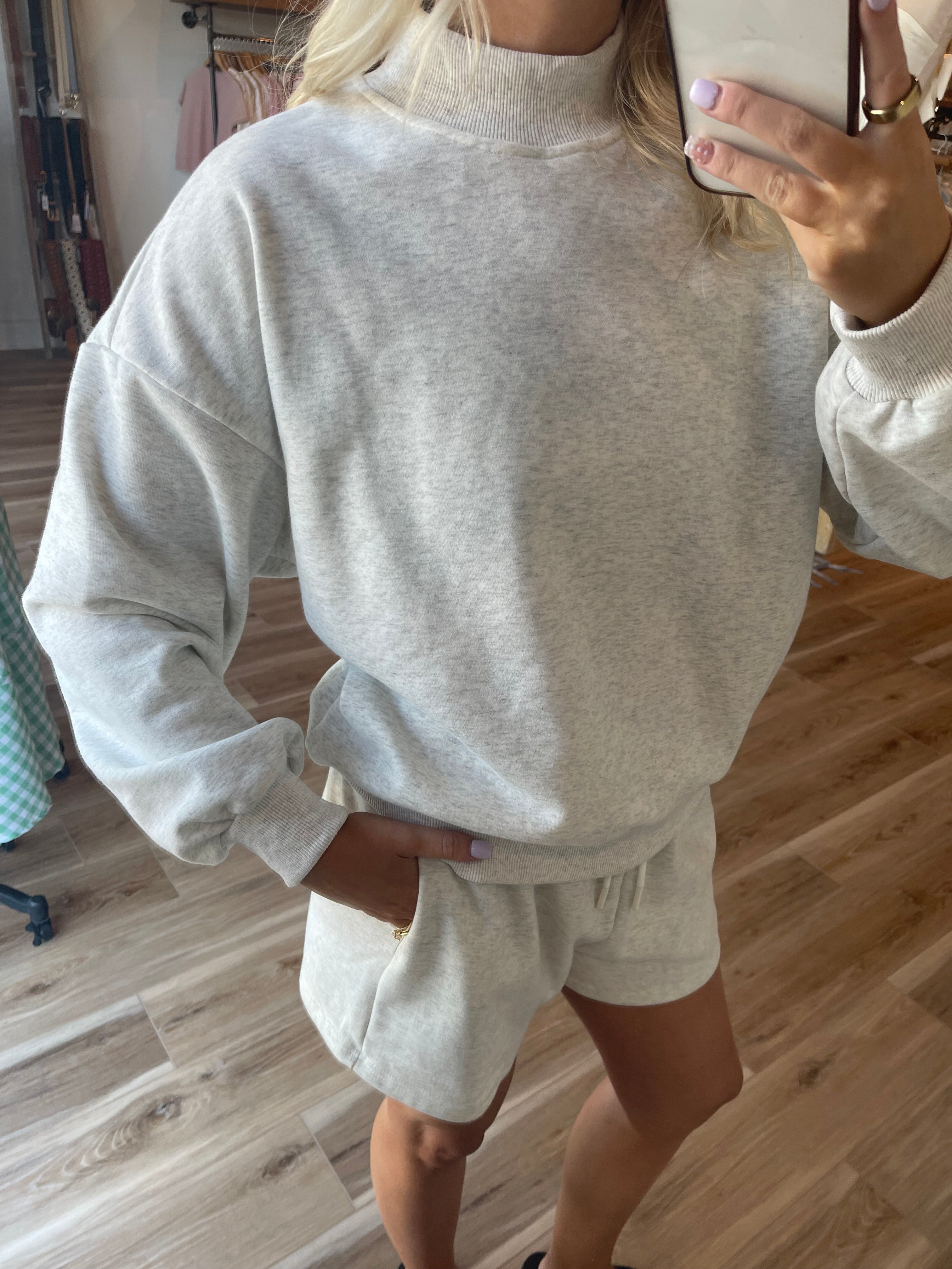 Mock Neck Sweater Short Set