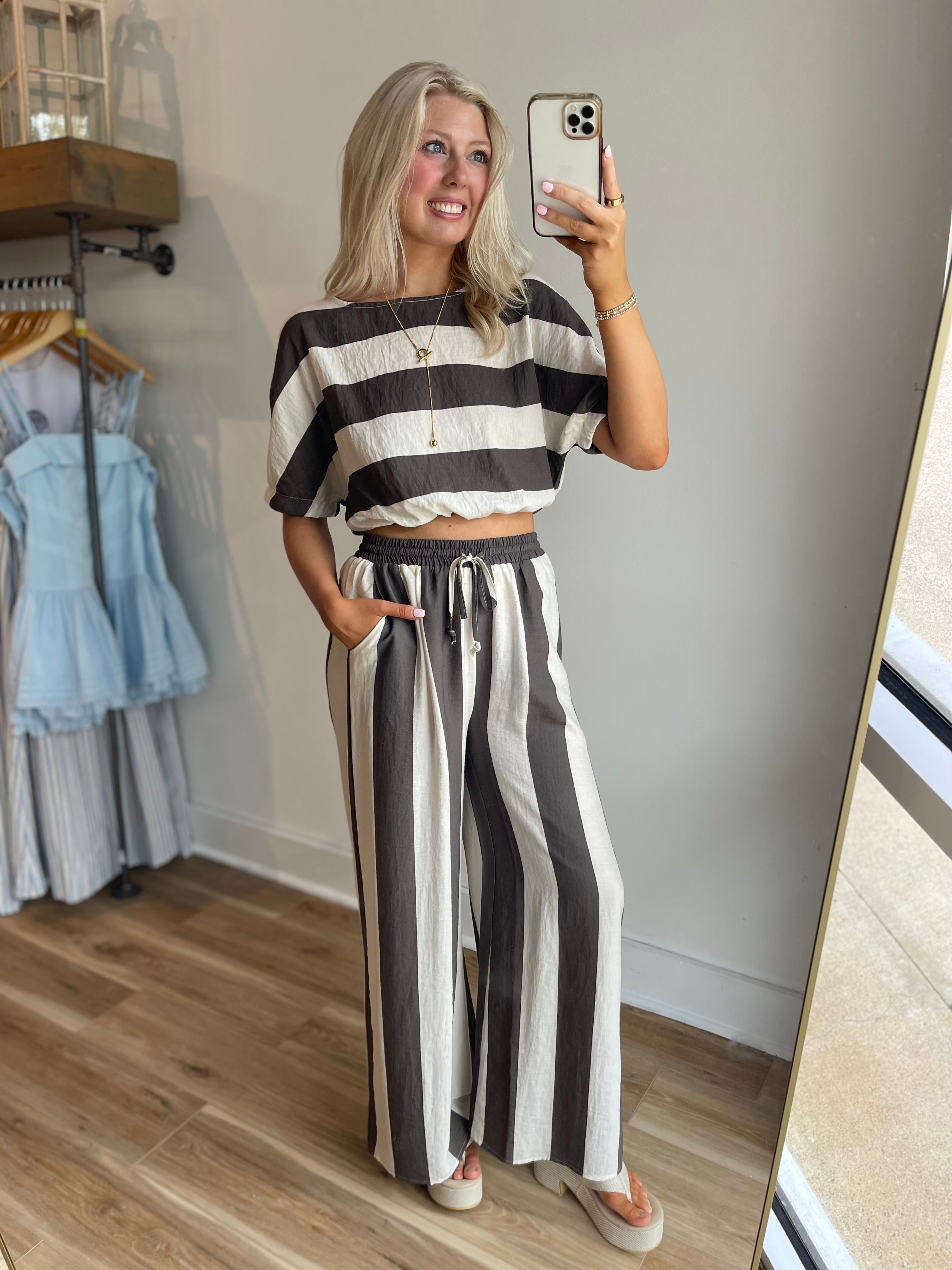 Vada Wide Stripe Trousers