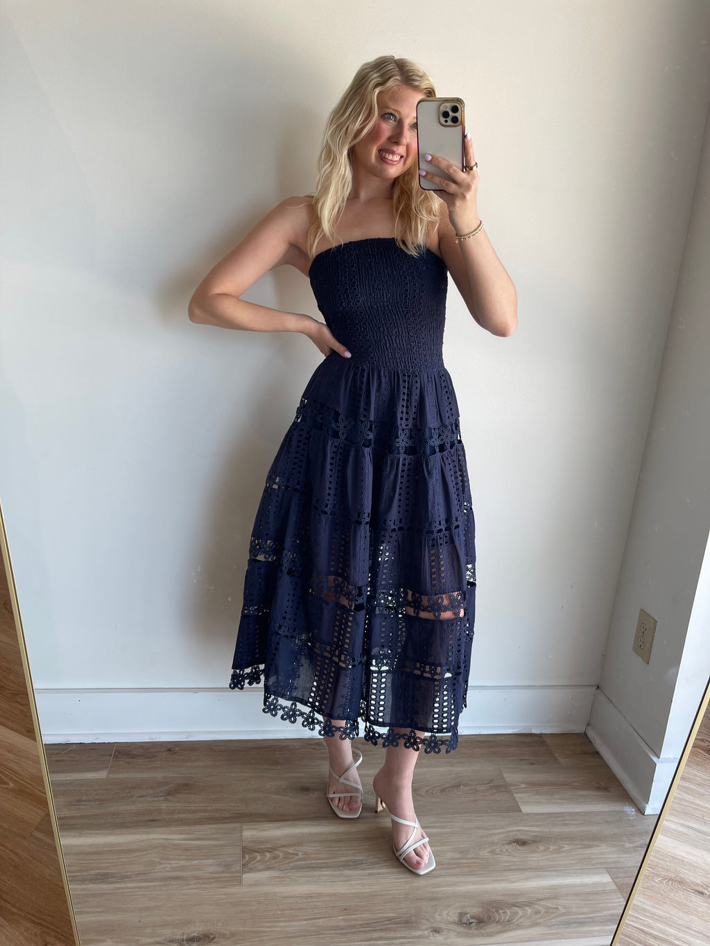Charlie Eyelet Midi Dress