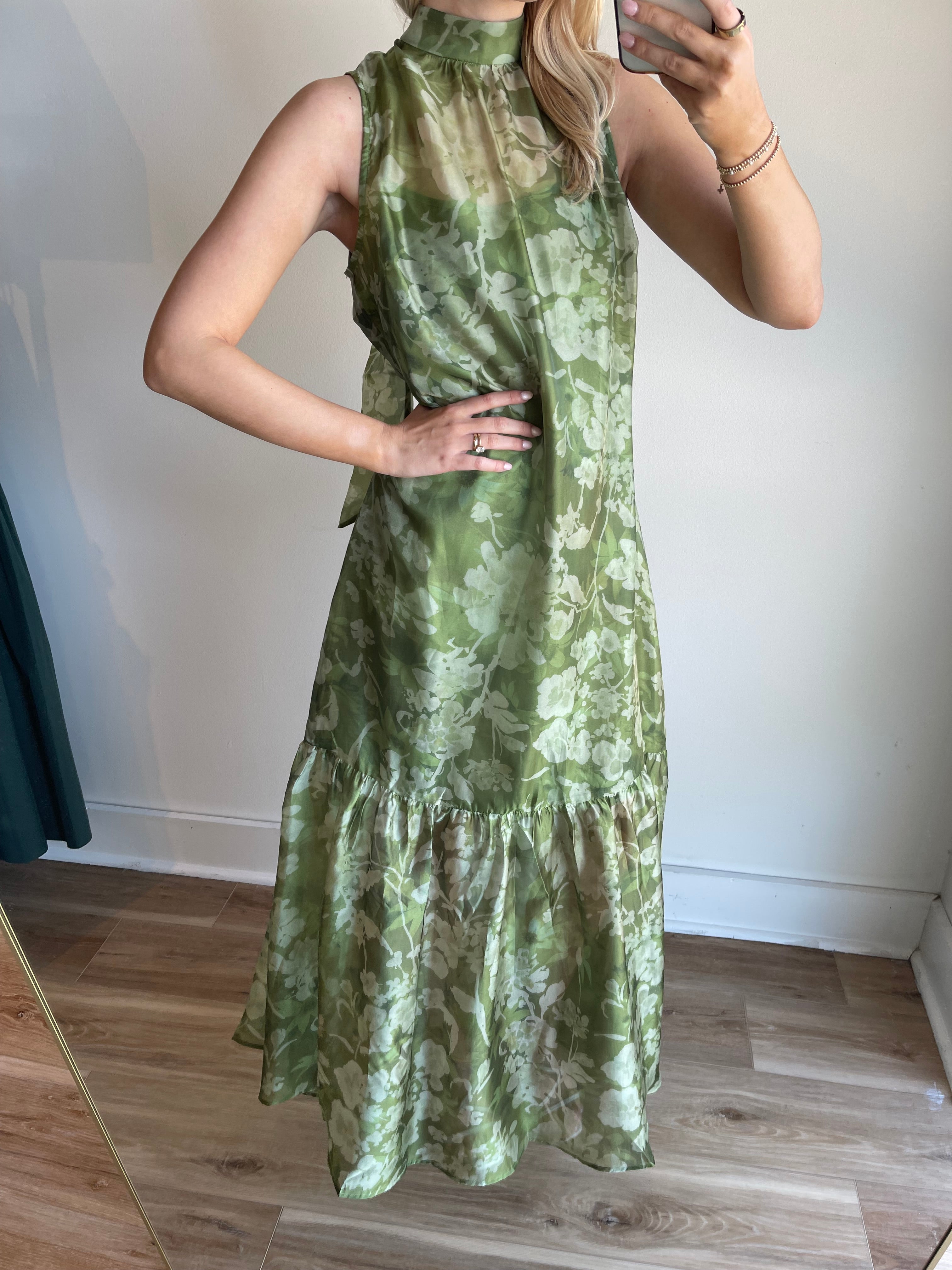 Organza Floral Maxi Dress
