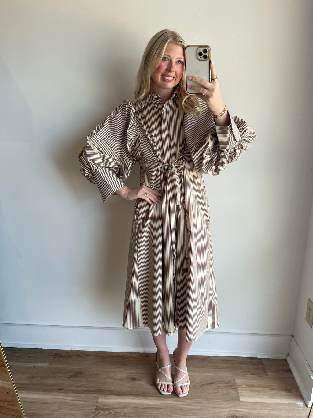 Camille Striped Midi Dress
