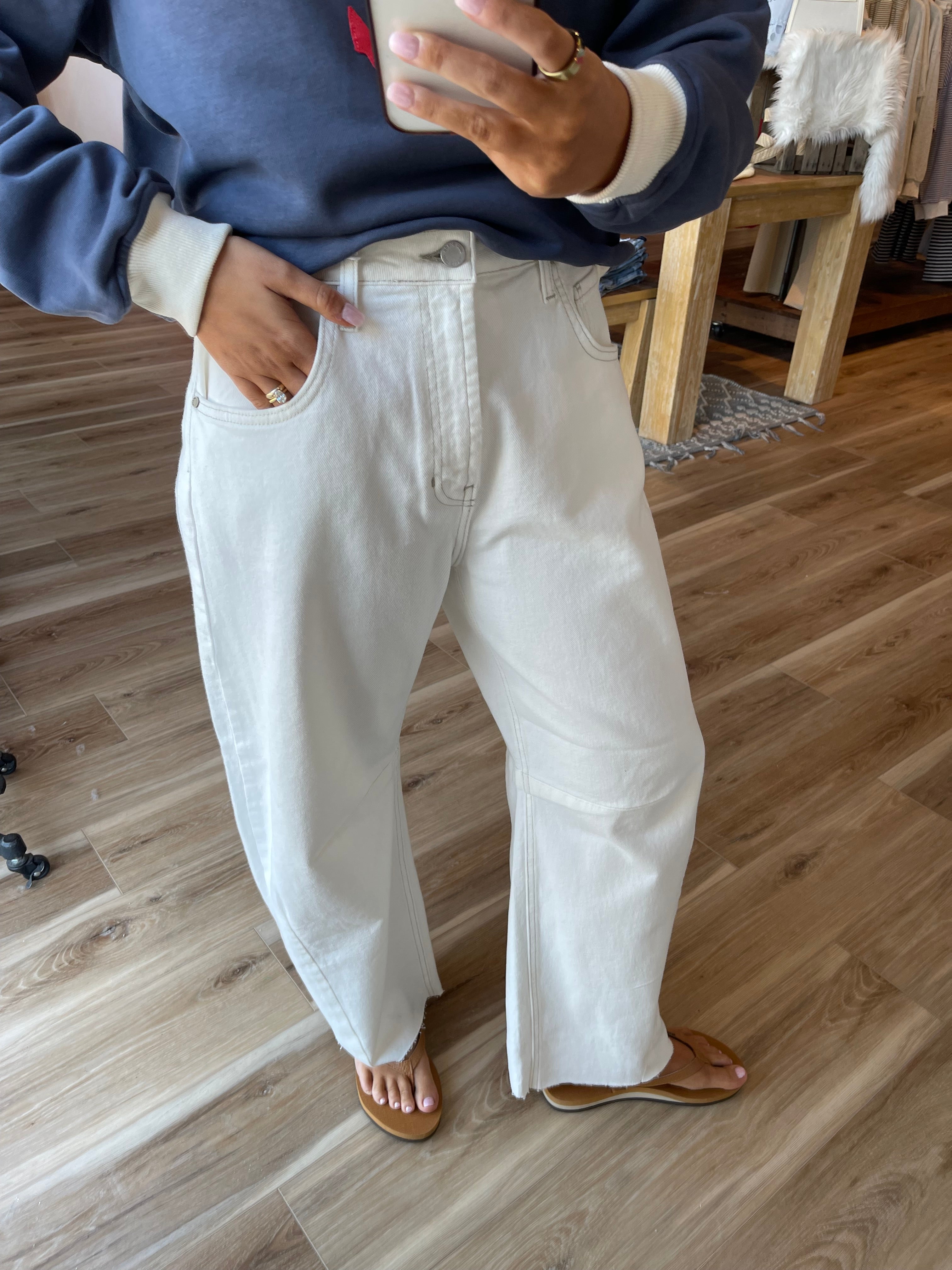 The Seamed Barrel Jeans
