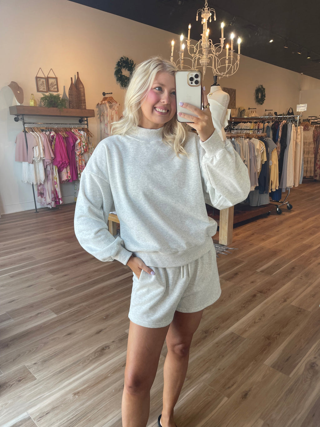 Mock Neck Sweater Short Set