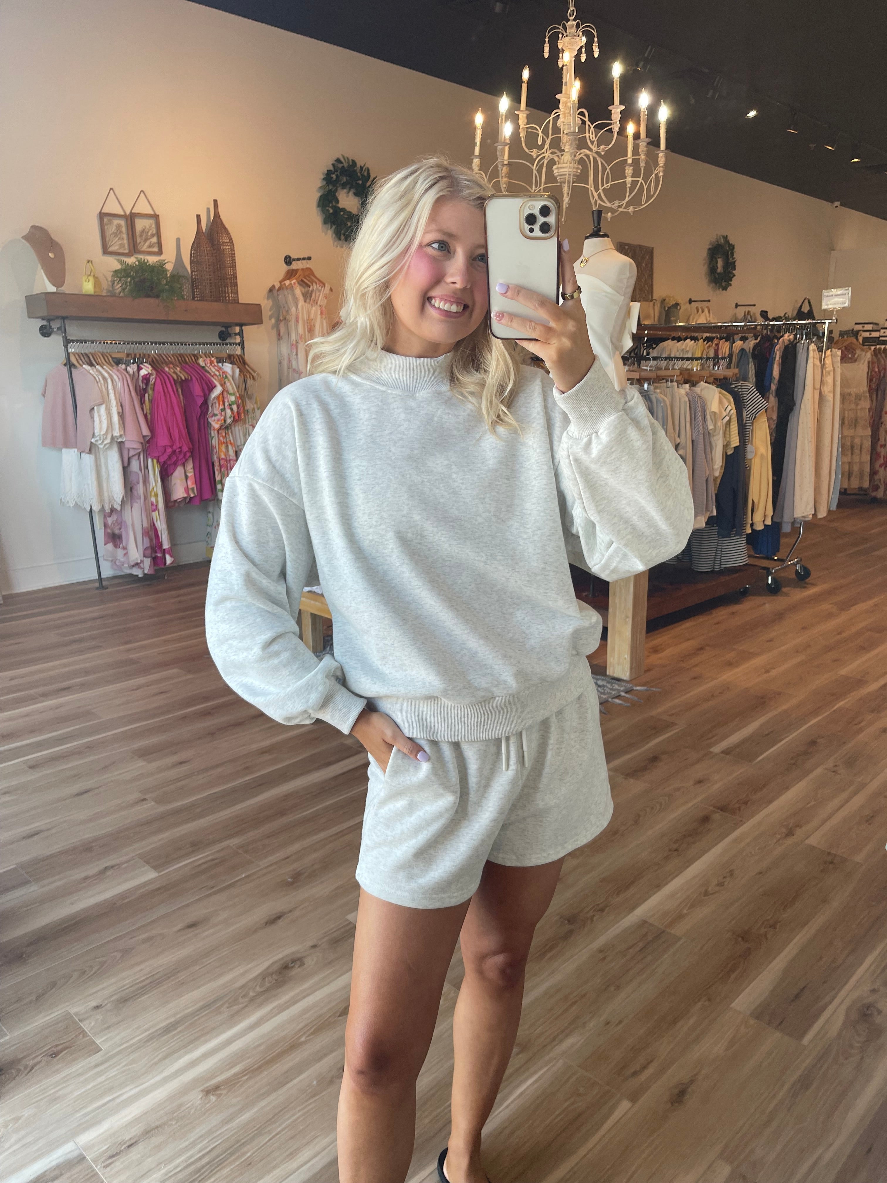 Mock Neck Sweater Short Set