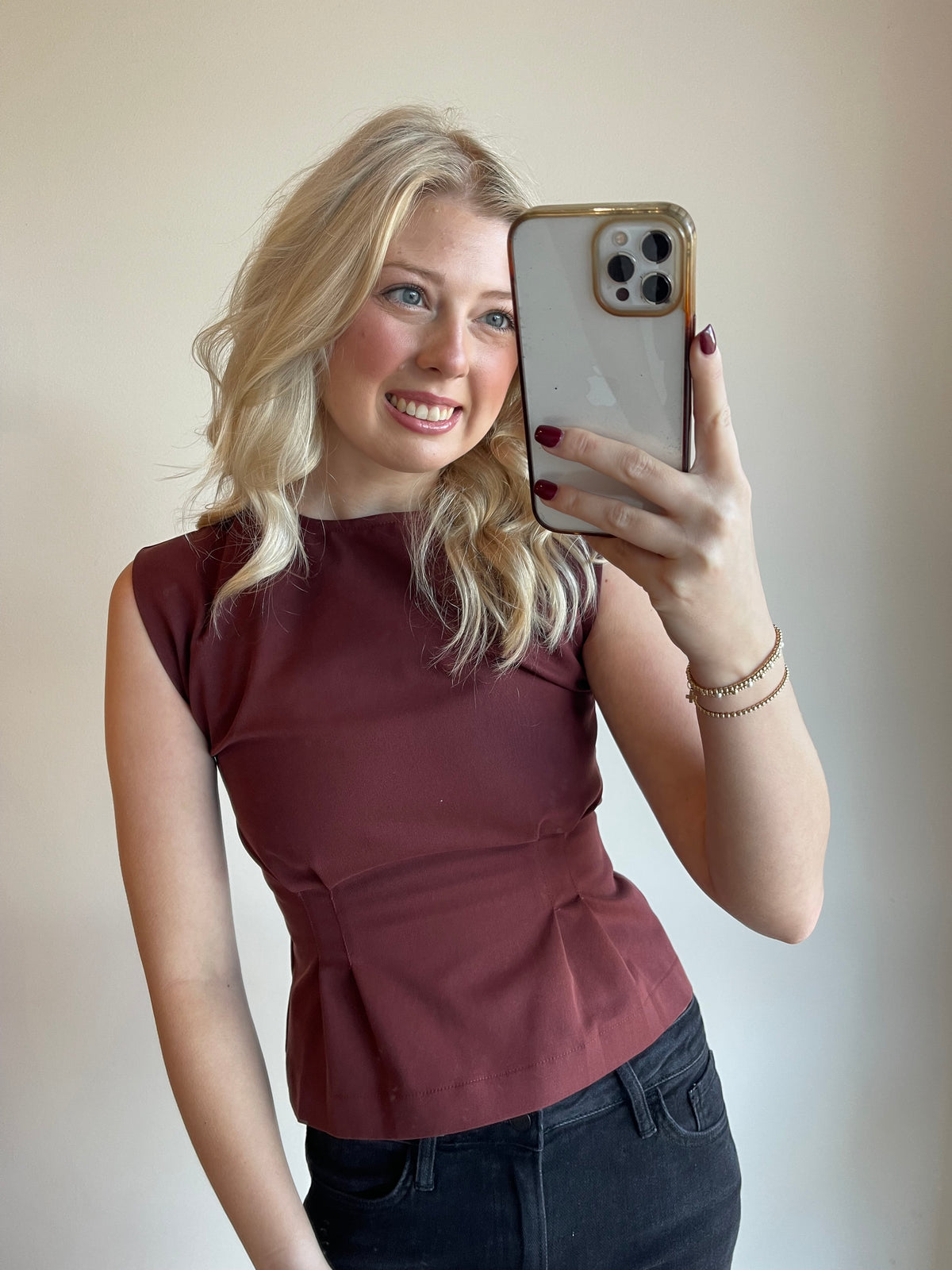 Lottie Pleated Top