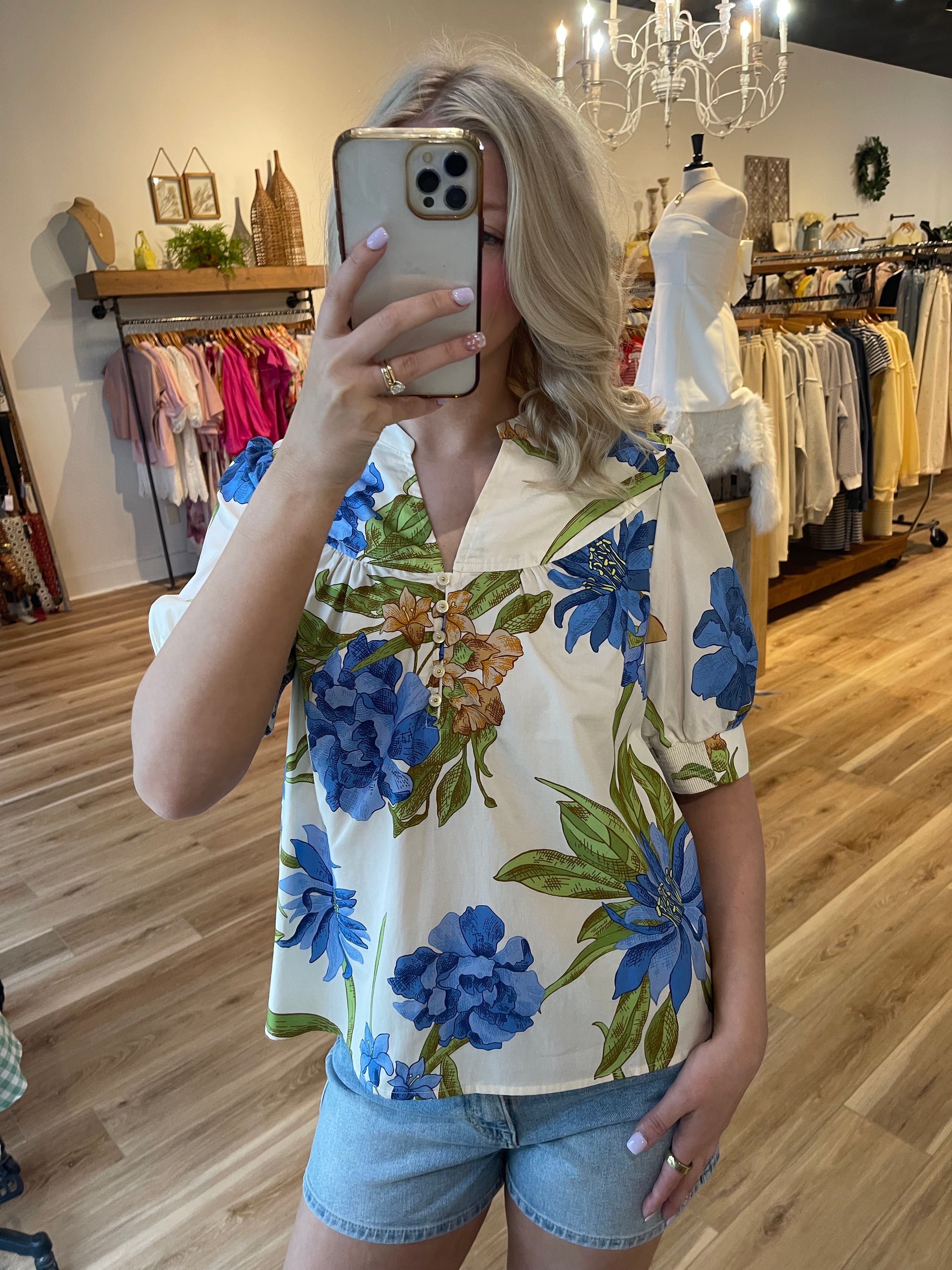Florence Split Neck Blouse