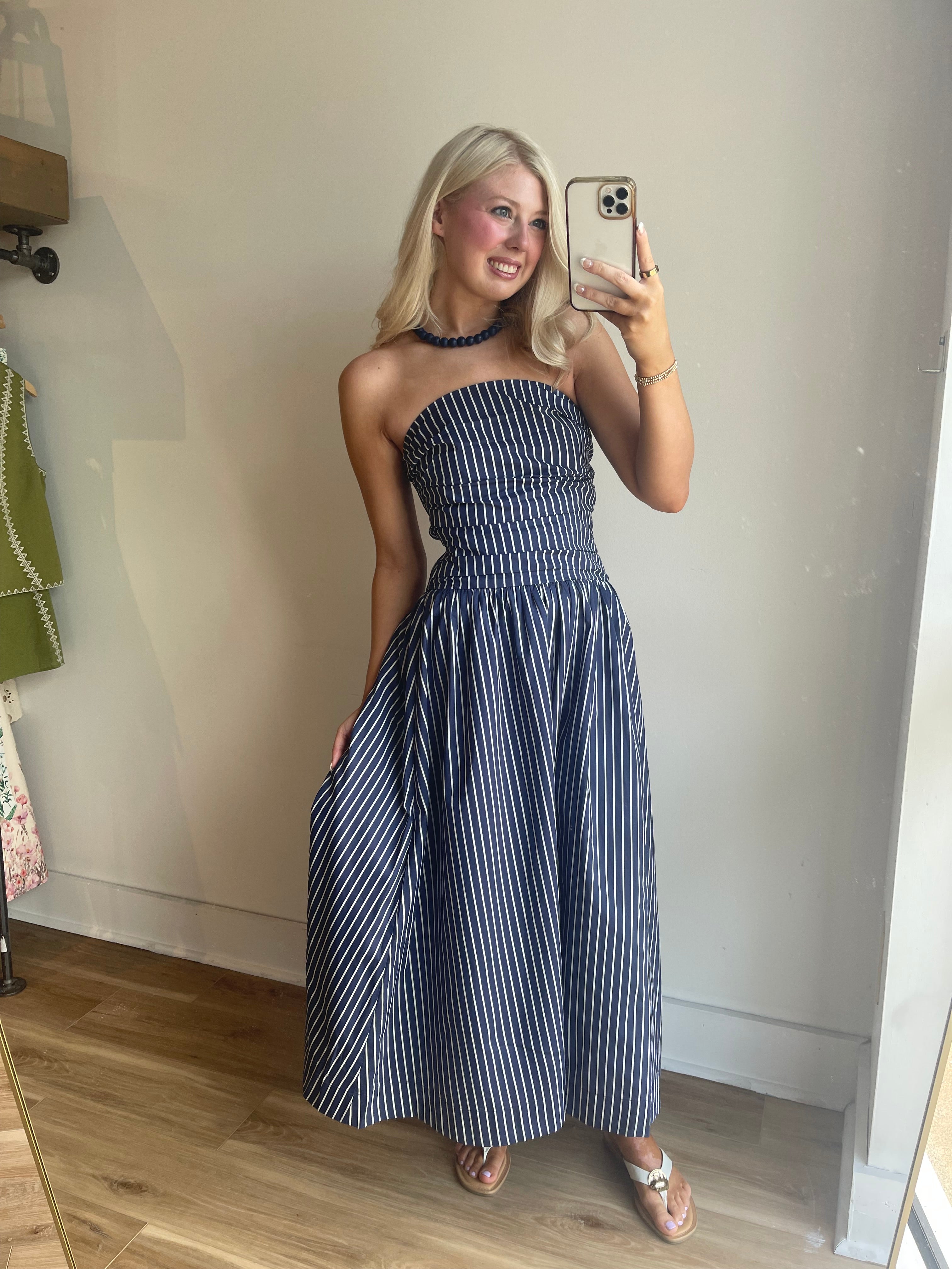 Eliana Strapless Midi Dress