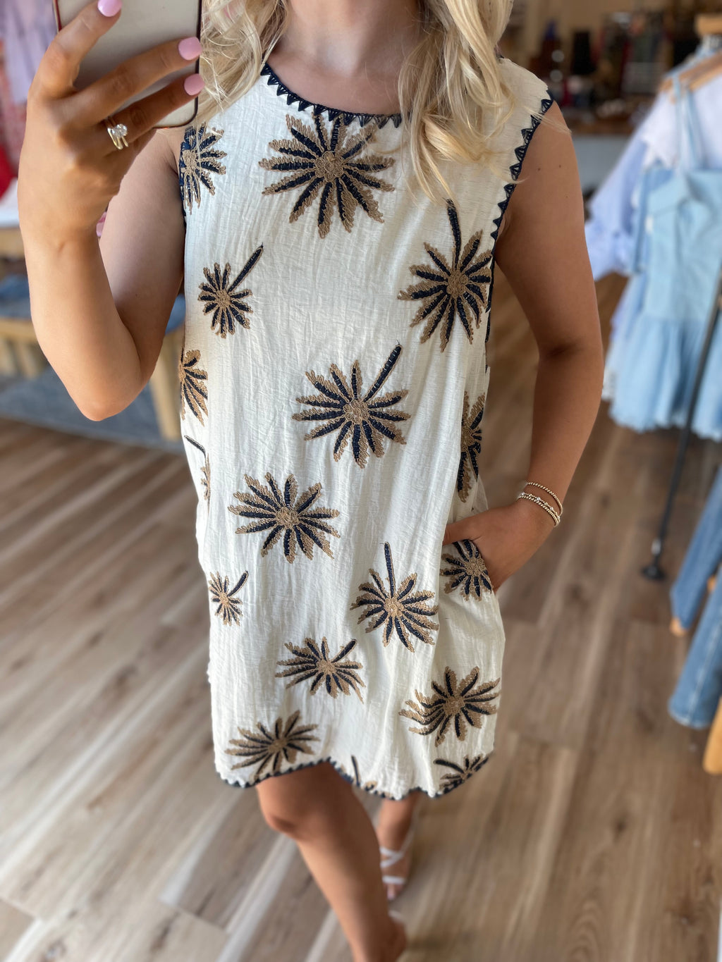 Palm Shift Mini Dress