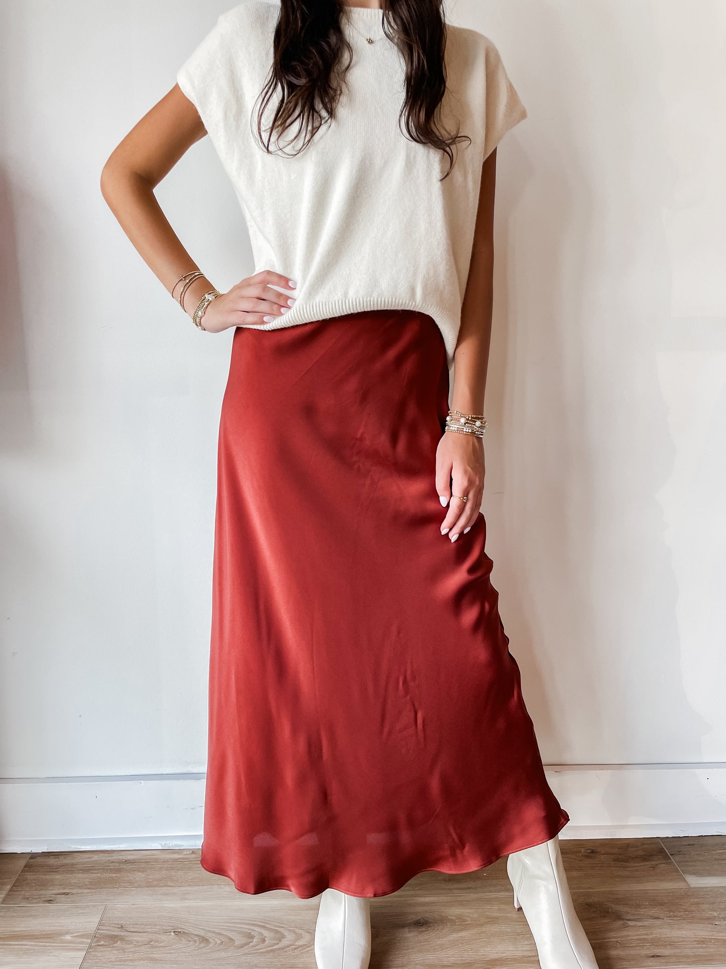 Jessie Satin Skirt