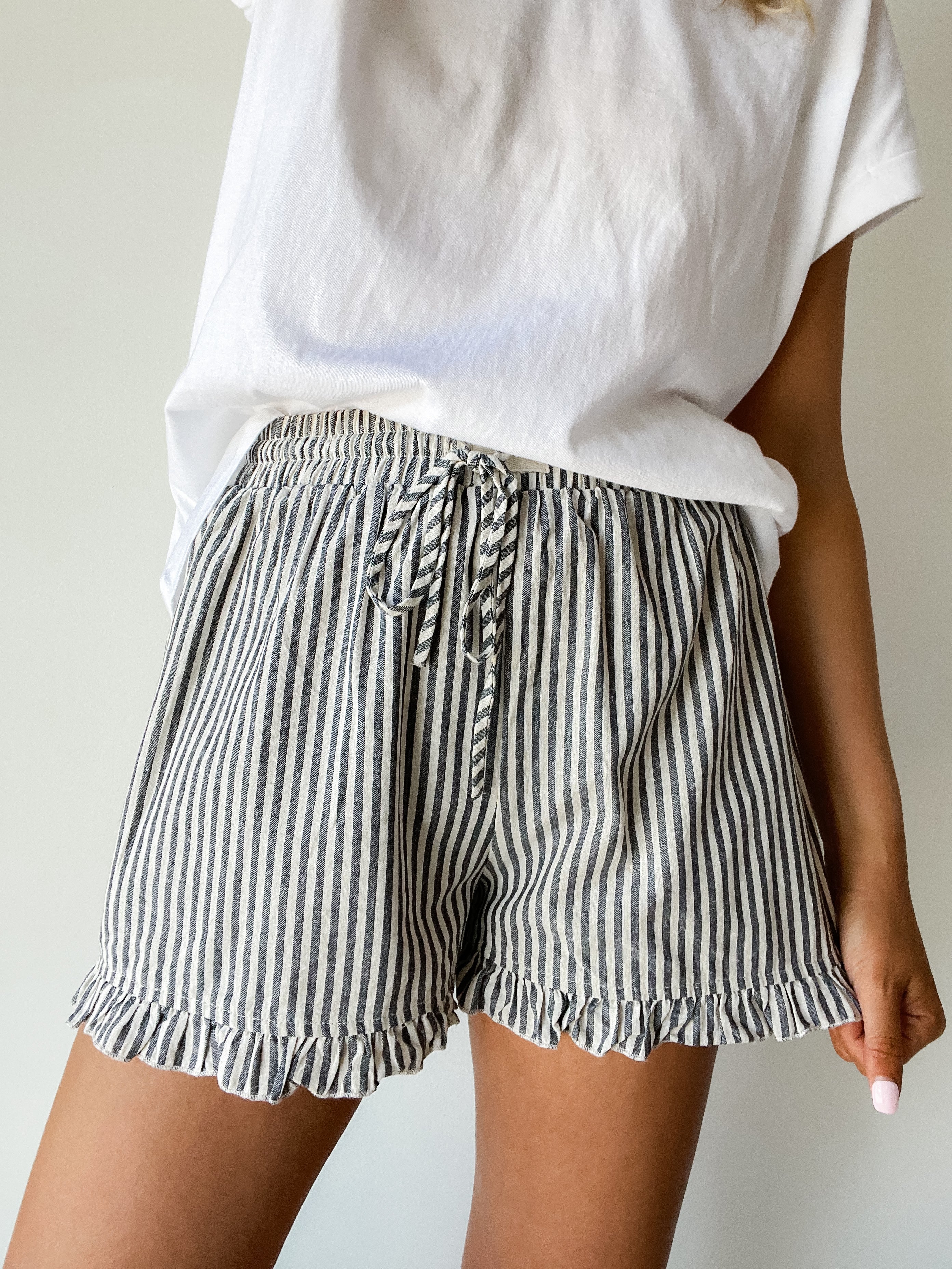 Stripe Ruffle Shorts