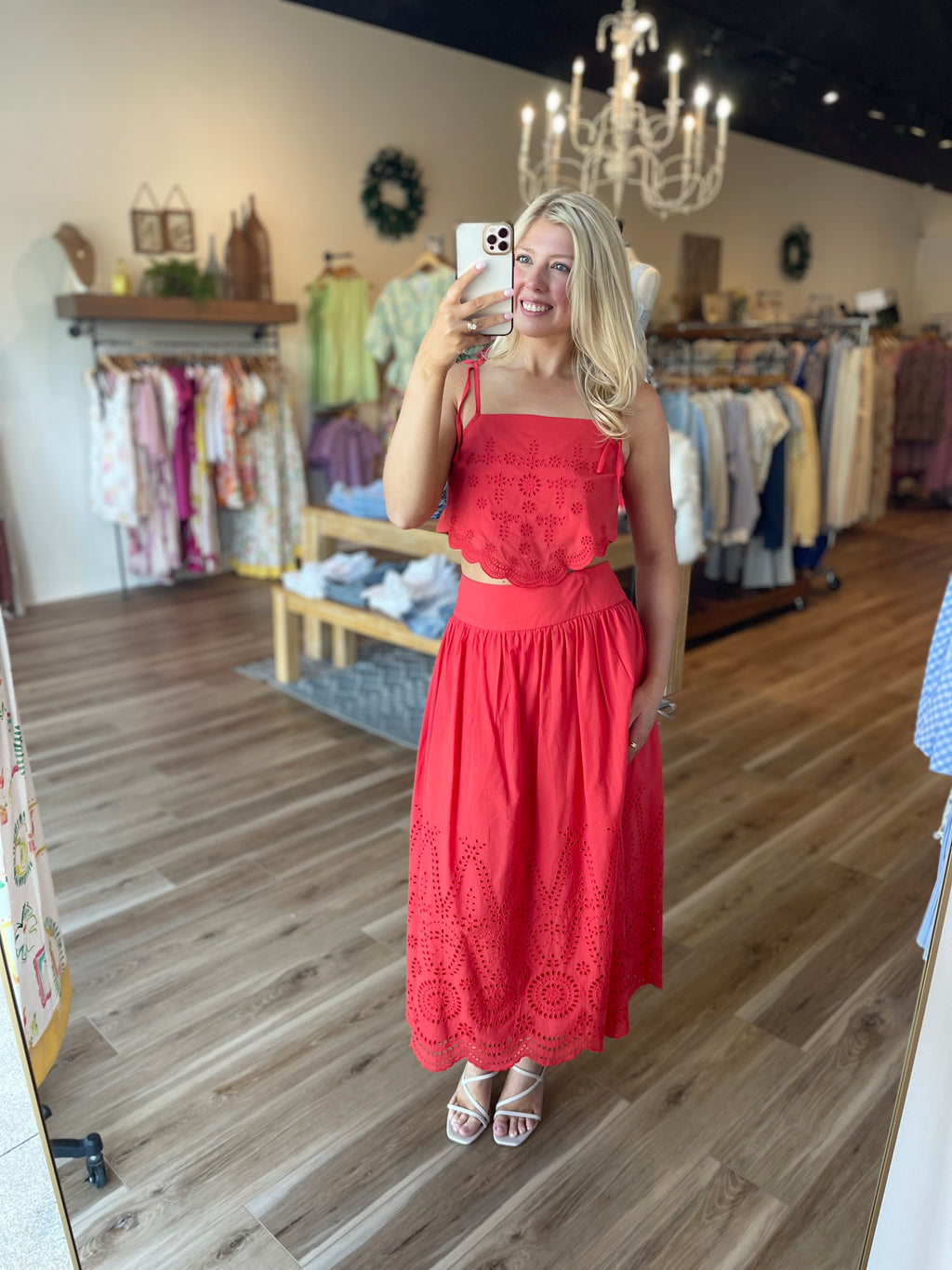 Ashley Eyelet Skirt Set