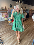 Verde Eyelet Mini Dress