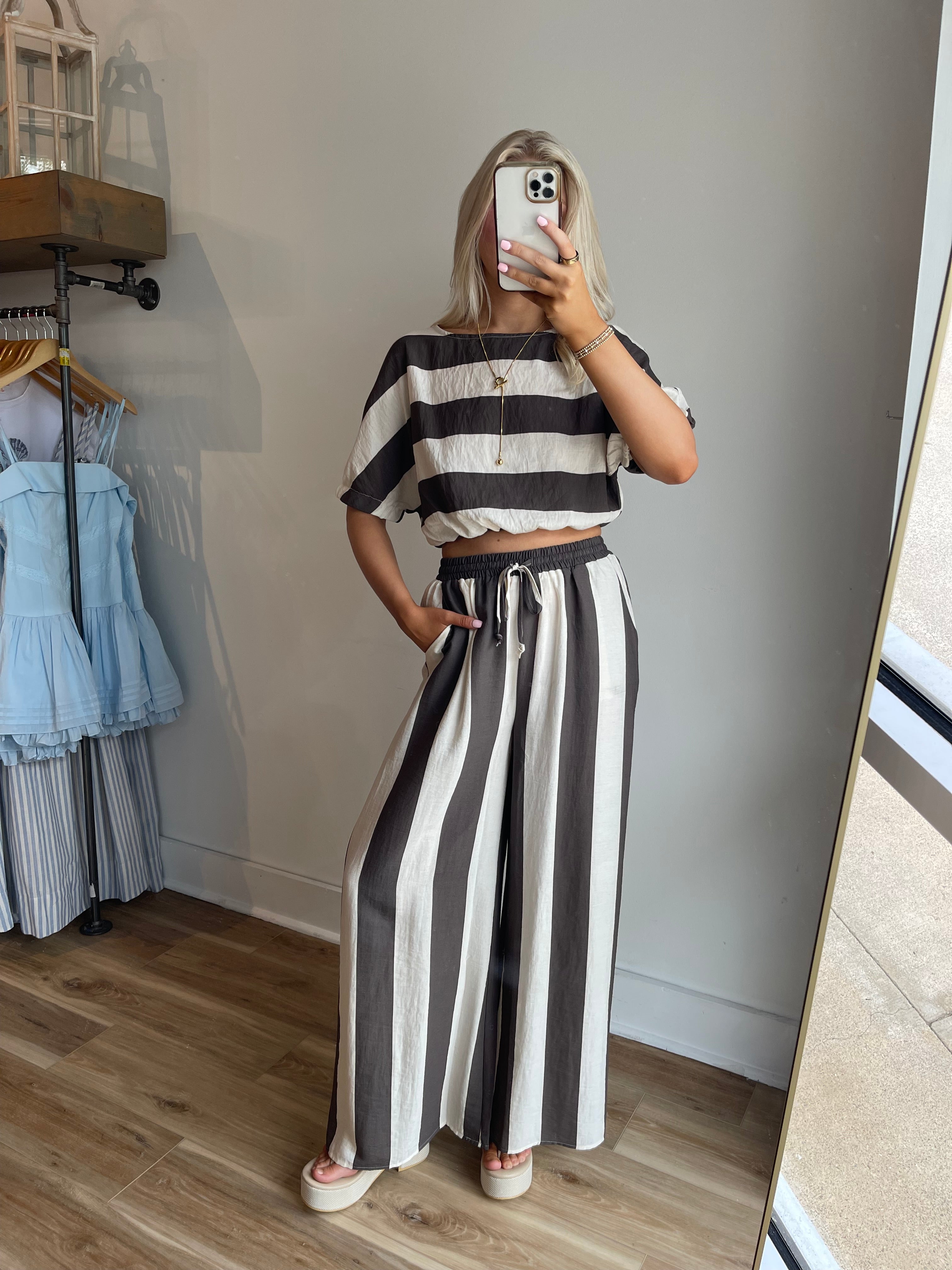 Vada Wide Stripe Trousers