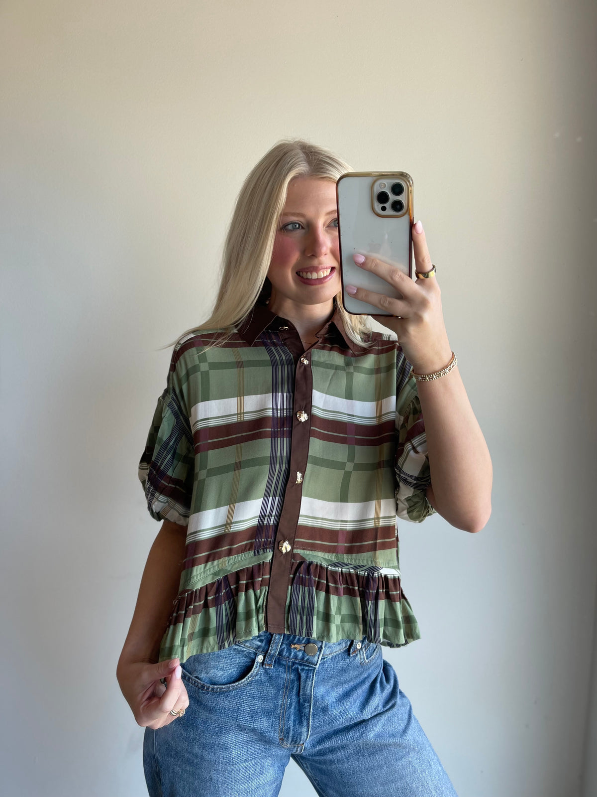 Carson Plaid Top