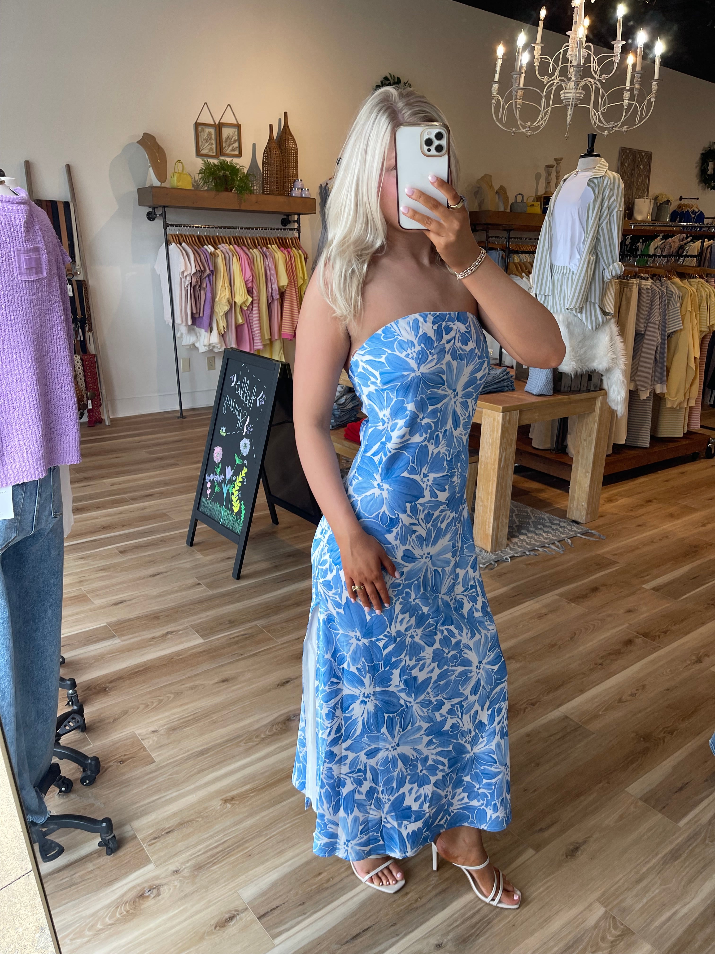 Afterglow Strapless Maxi Dress