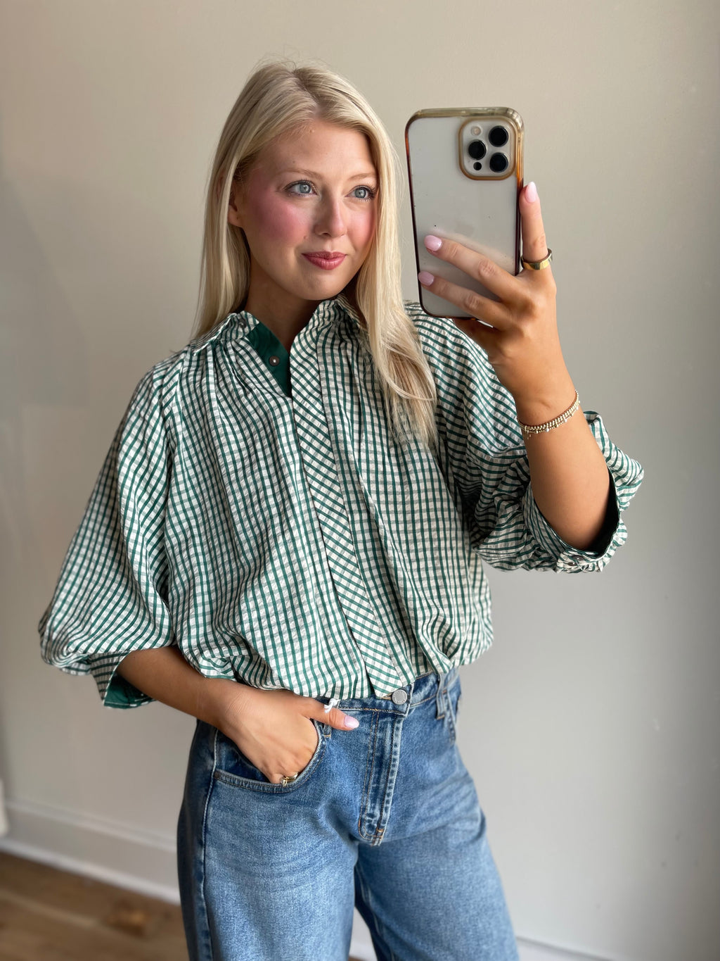 Gayle Gingham Blouse