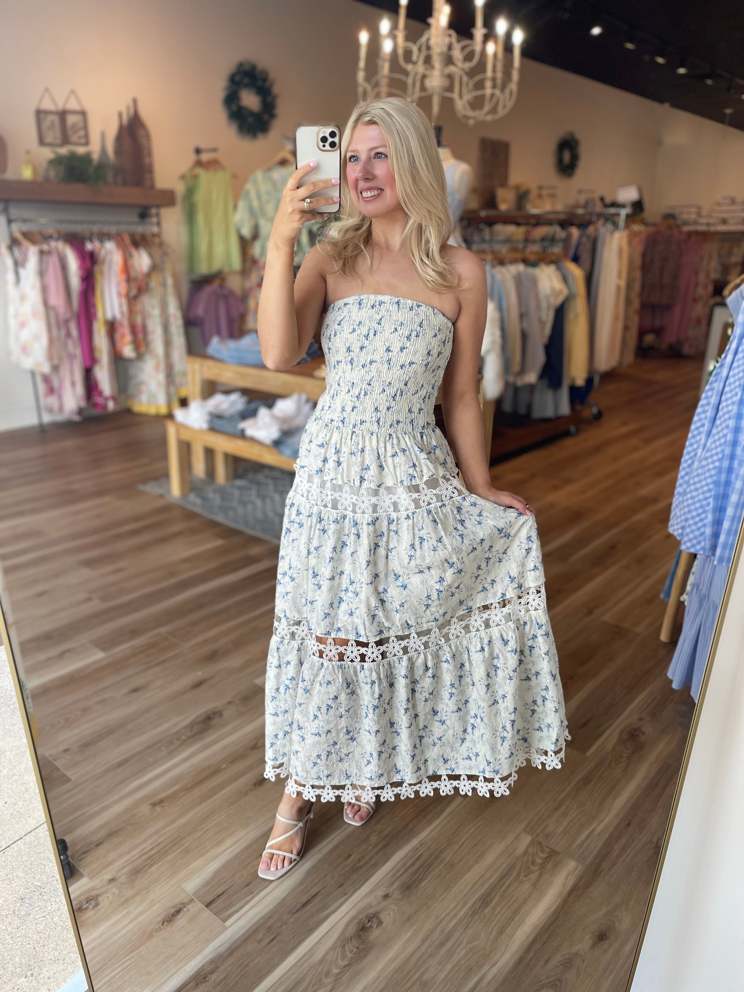 Ellie Eyelet Midi Dress The Cotton Gin Boutique Ellie Eyelet Midi Dress The Cotton Gin Boutique