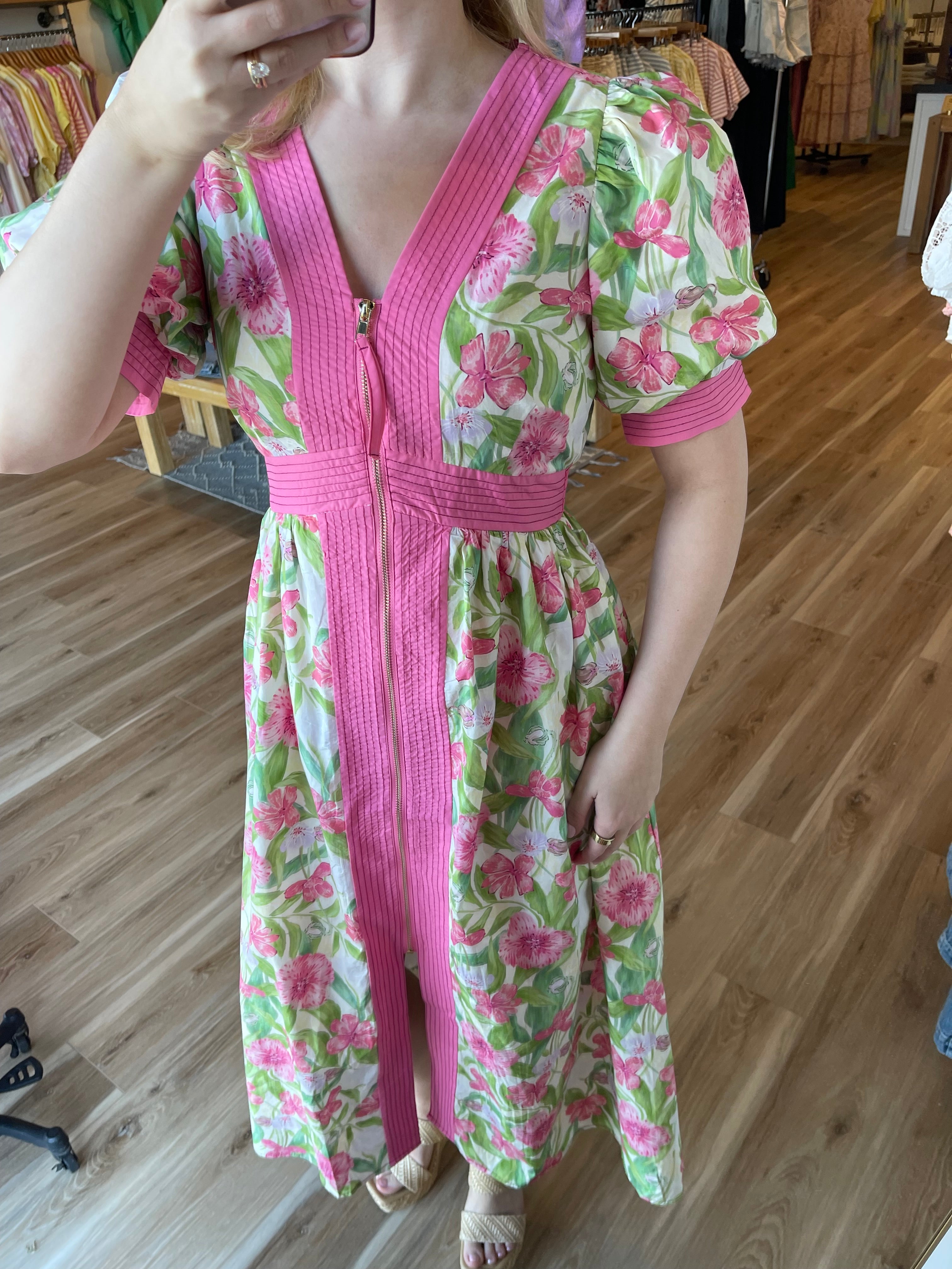 Lila Floral Zip Dress