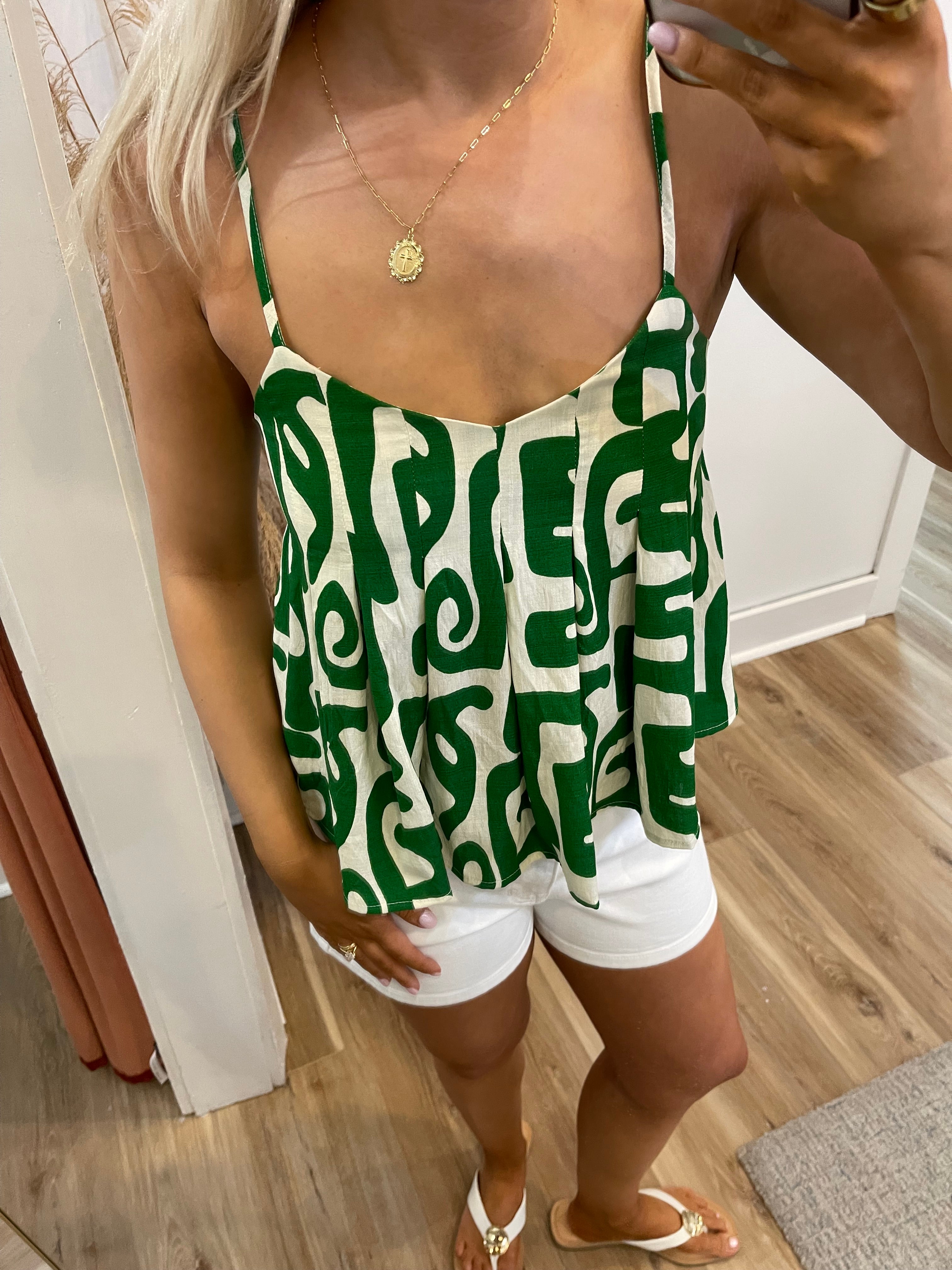 Geo Pleated Top