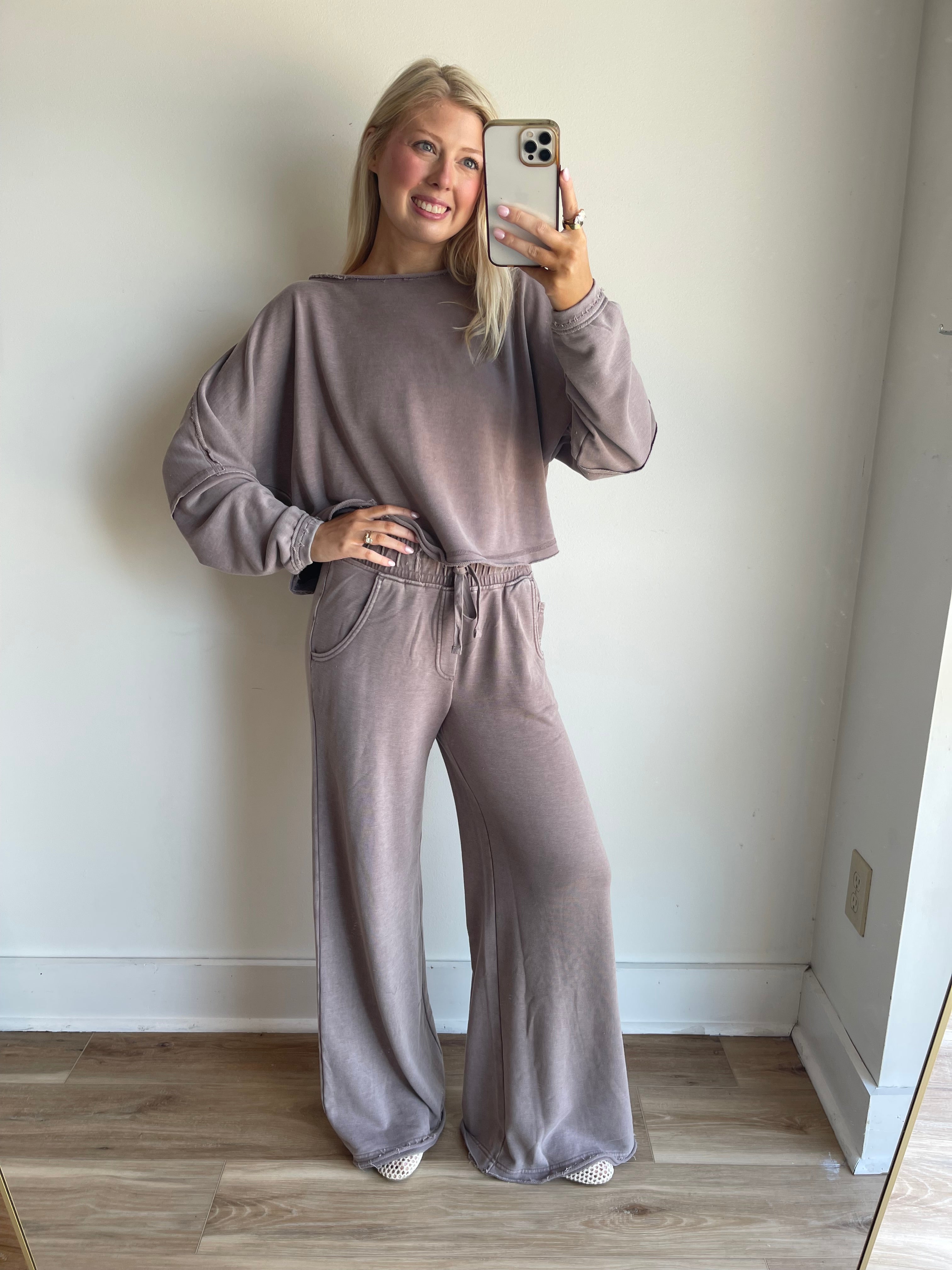 French Terry Wide Leg Sweatpants