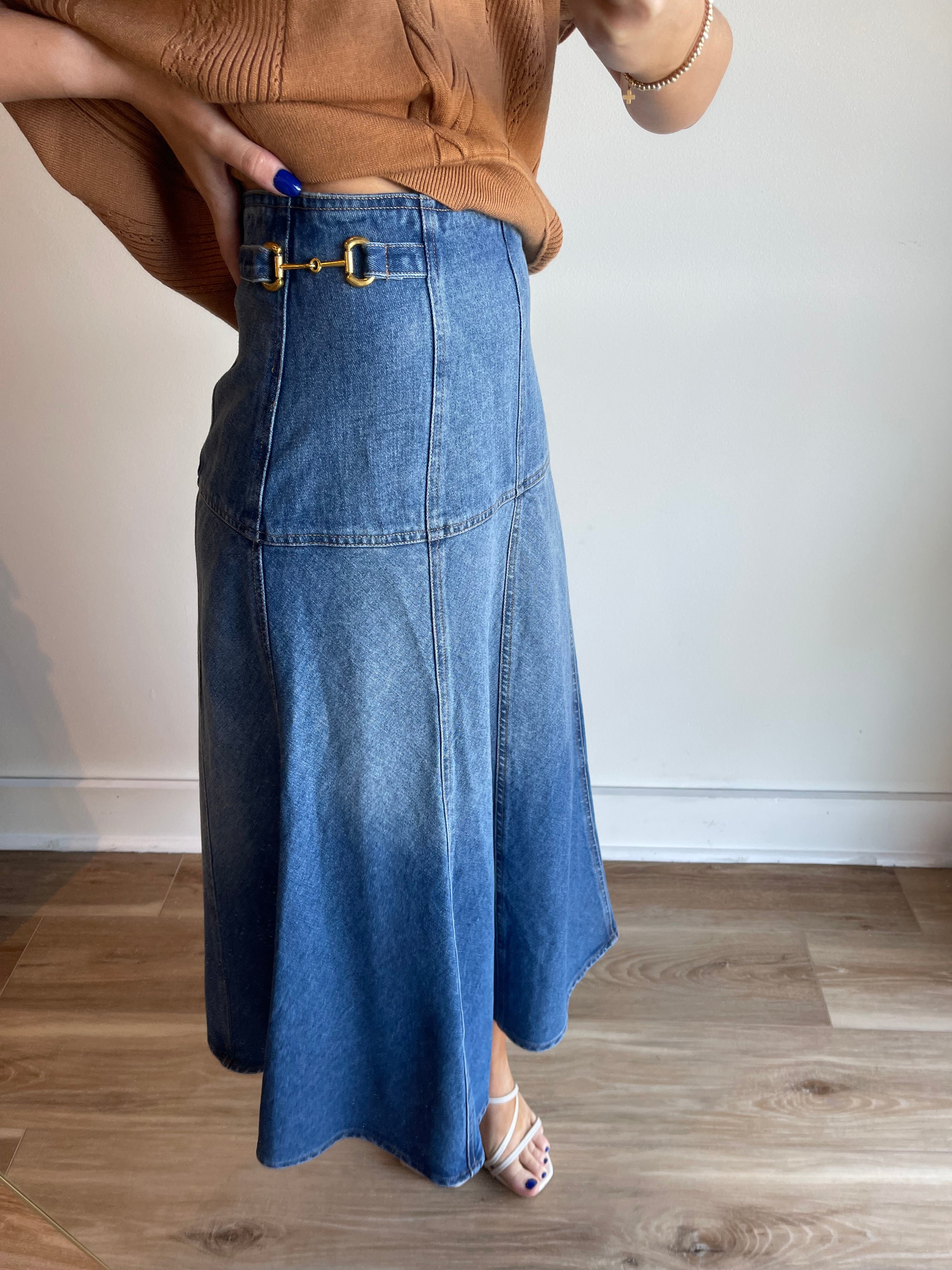 Darby Denim Midi Skirt