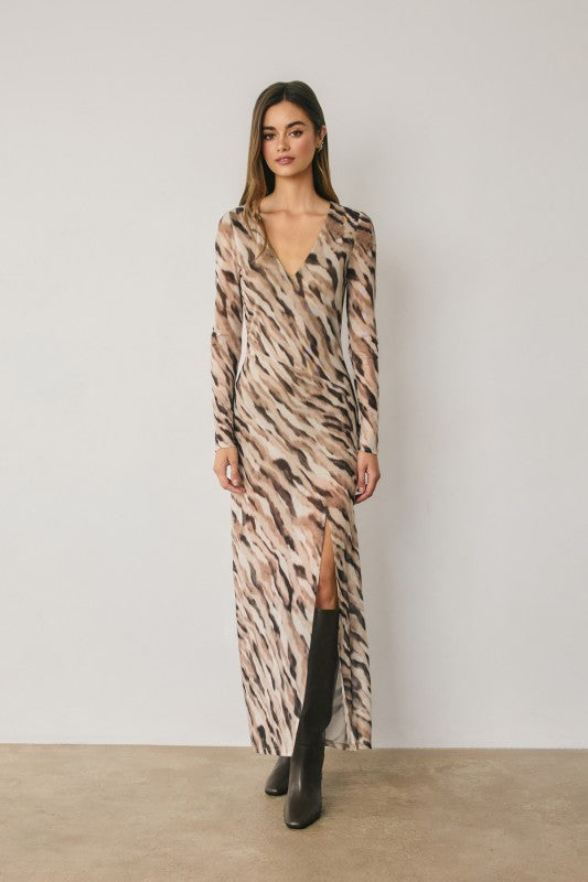 Madeleine Zebra Print Maxi Dress