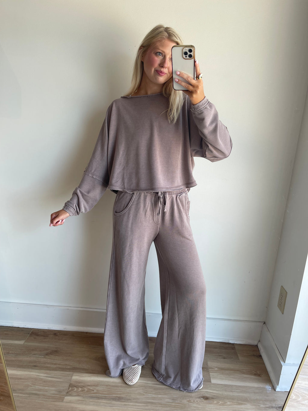French Terry Wide Leg Sweatpants
