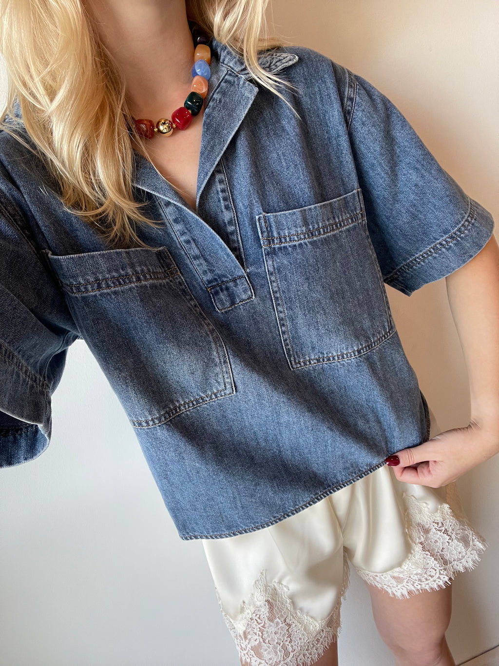 Baker Cropped Denim Top