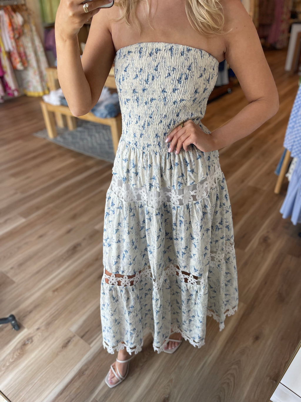 Ellie Eyelet Midi Dress