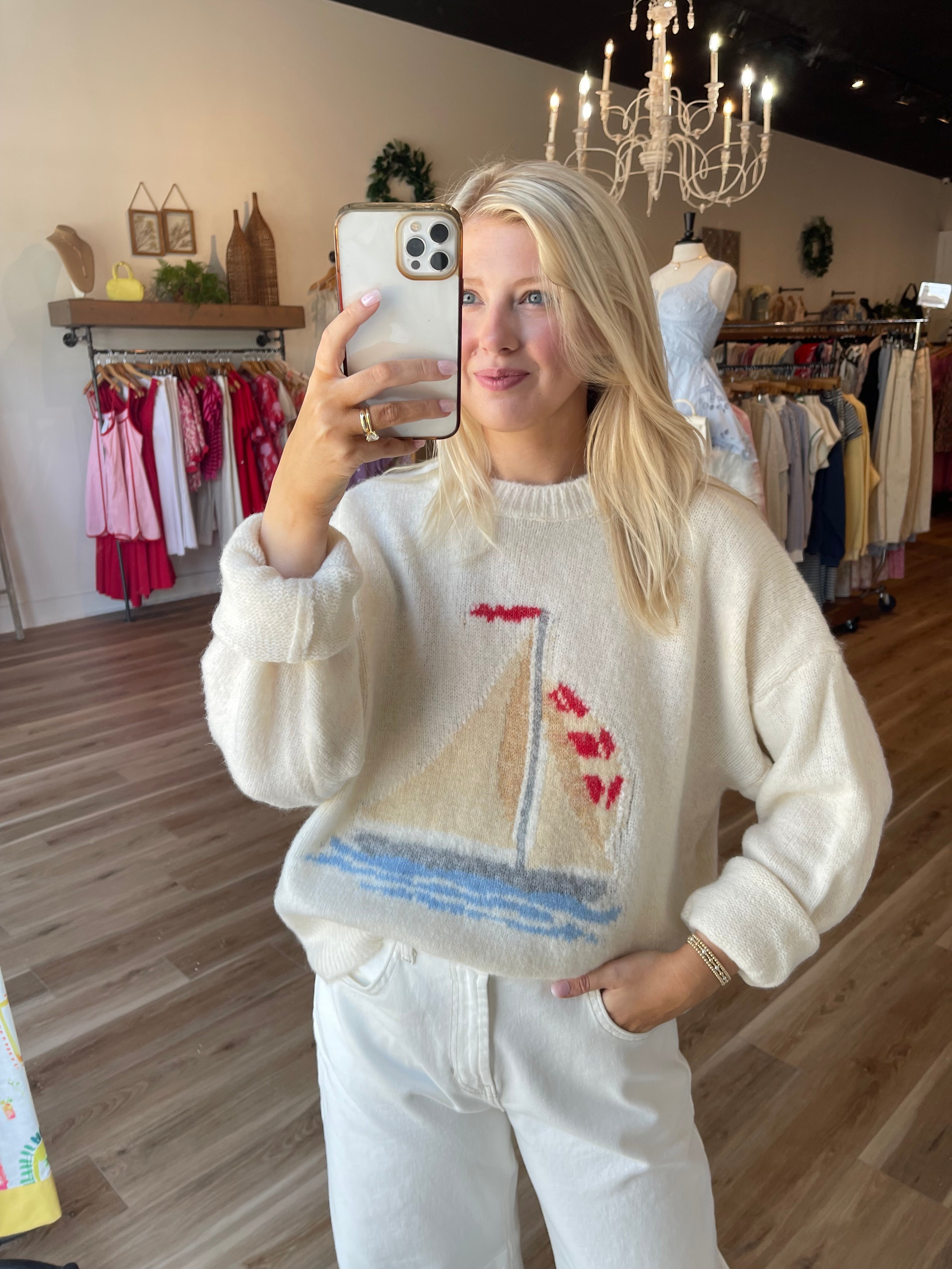 Sailboat Knit Sweater
