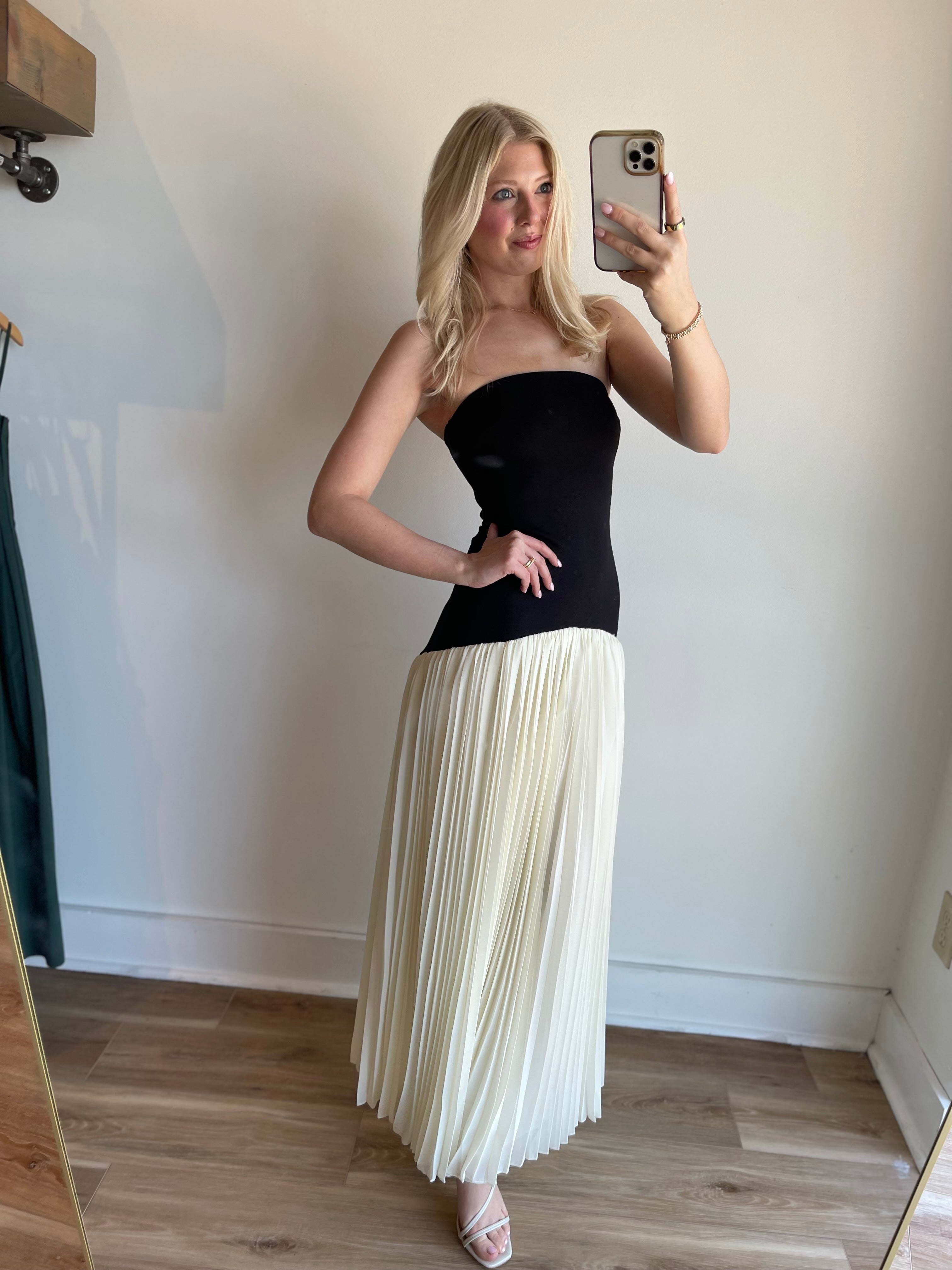 Evie Pleated Maxi Dress