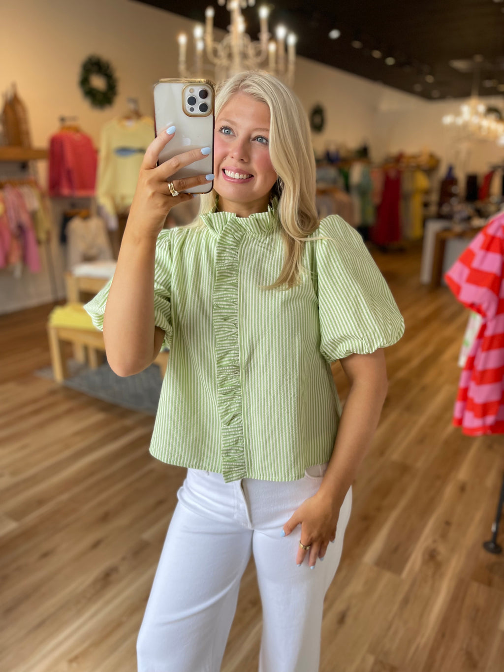 Jenna Striped Ruffle Top