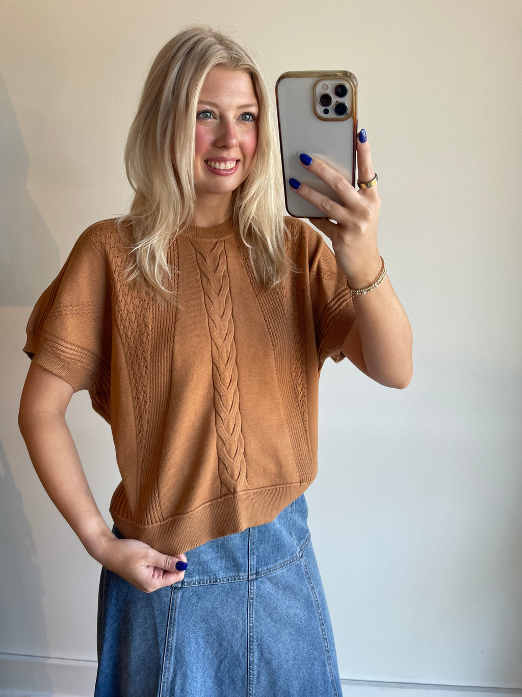 Ginger Mixed Knit Top
