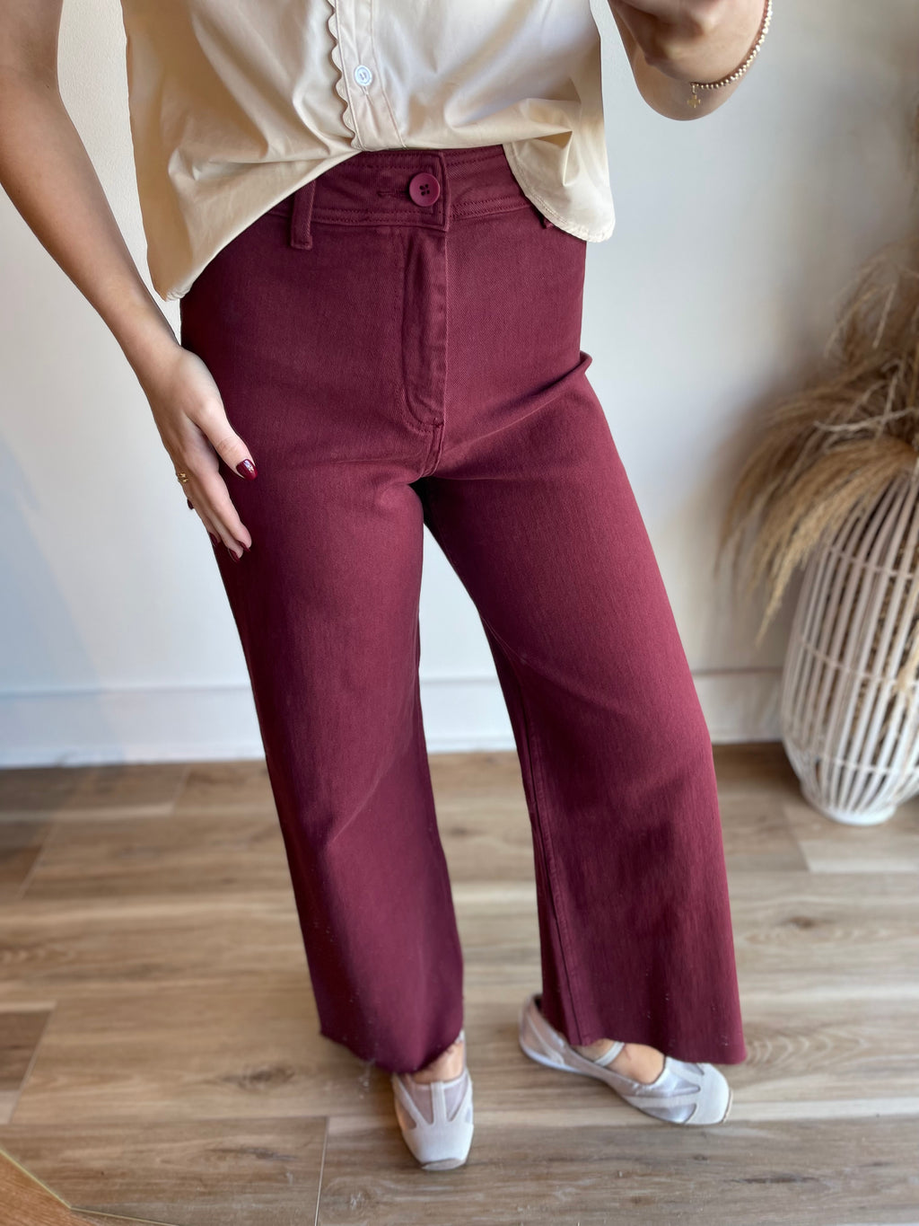 Straight Wide Leg Denim Jeans