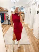 Load image into Gallery viewer, Liv Mock Neck Knit Midi Dress