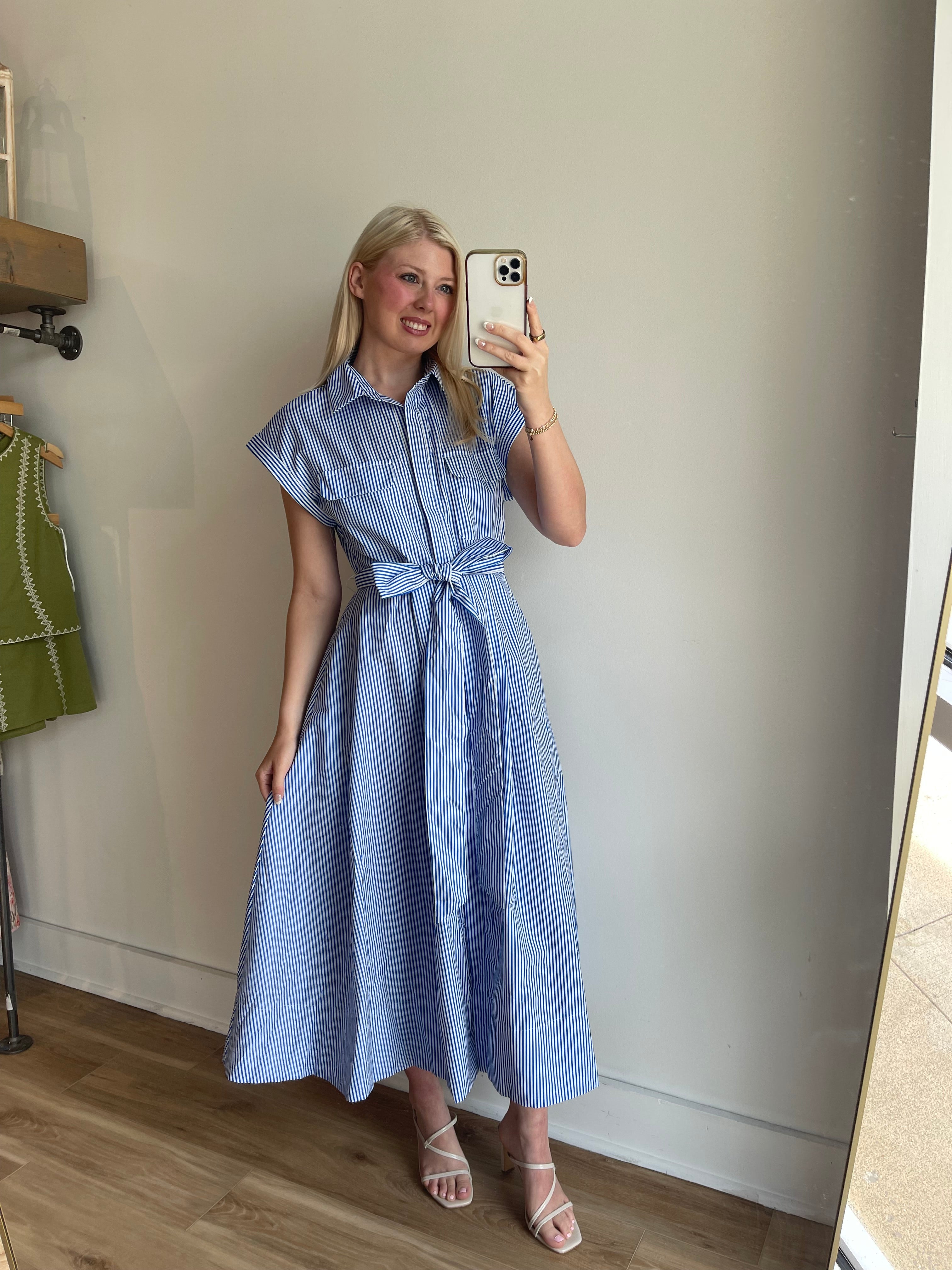 June Stripe Shirt Dress