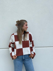 Checkered Knit Top