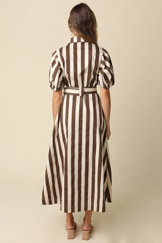 Flora Stripe Midi Dress