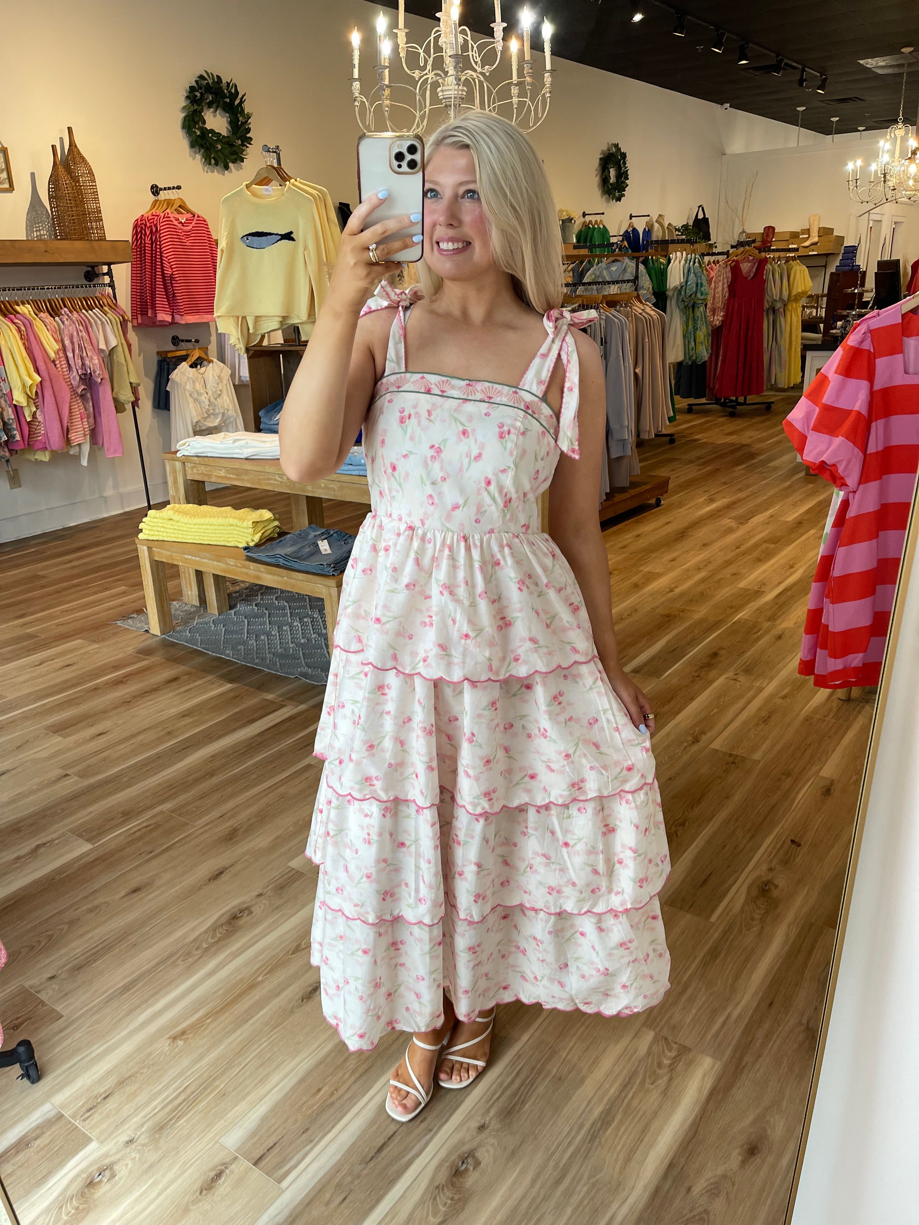 Lindsay Tiered Midi Dress