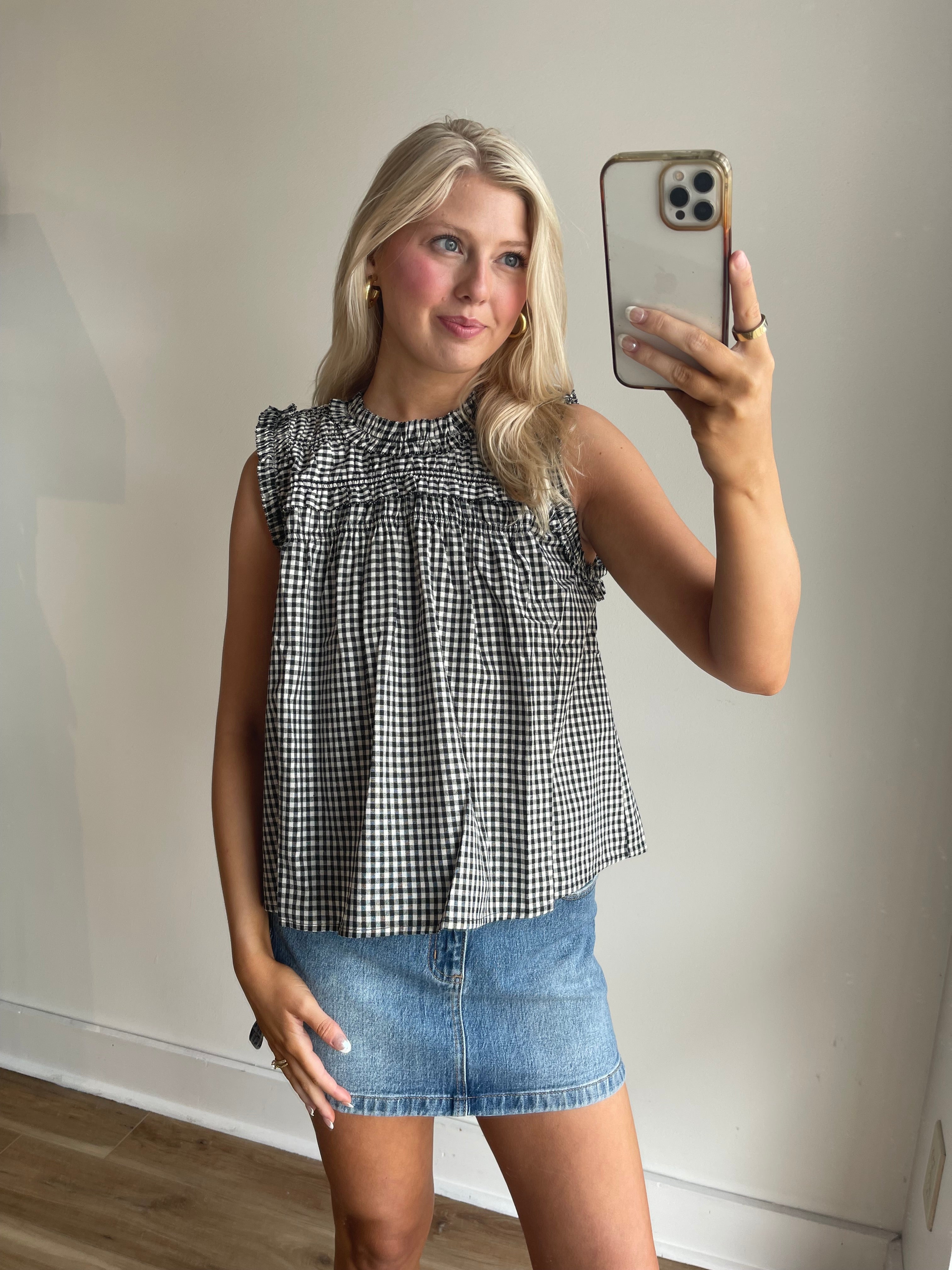 Autumn Gingham Blouse