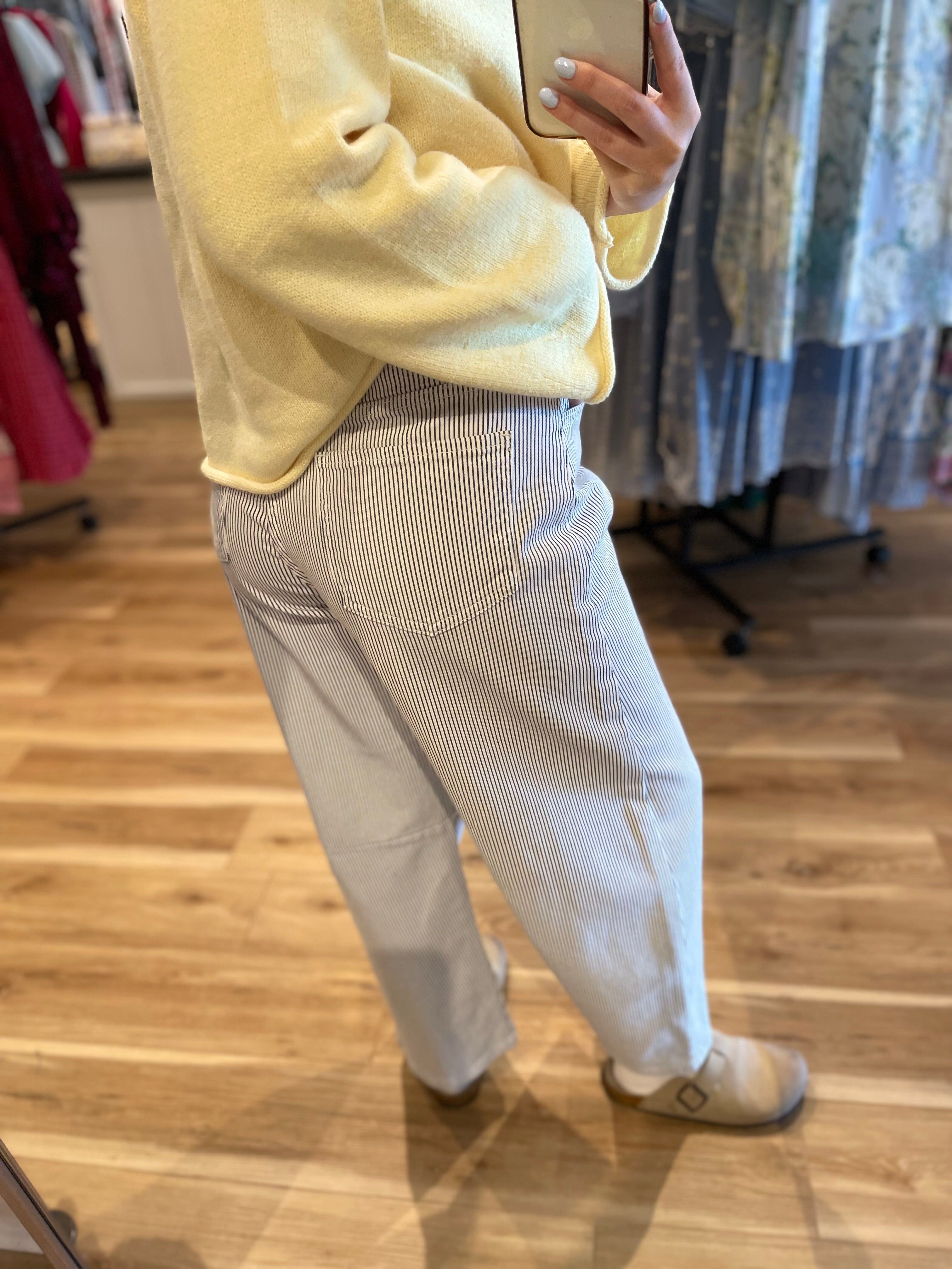 Striped Barrel Jeans