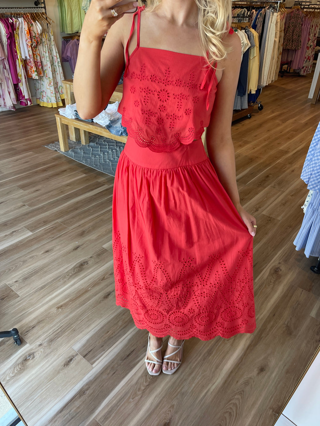 Ashley Eyelet Skirt Set