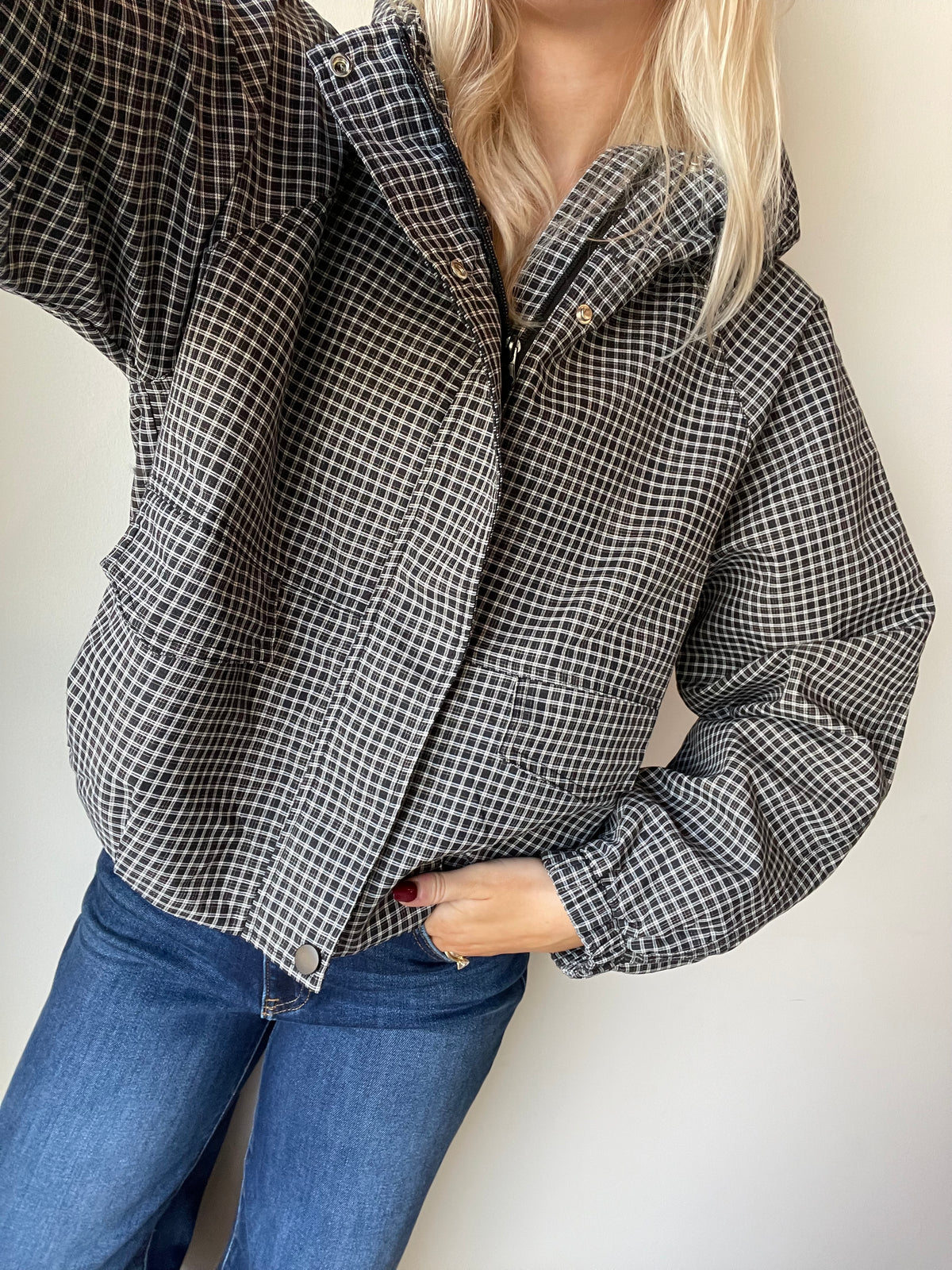 Payton Hooded Gingham Jacket
