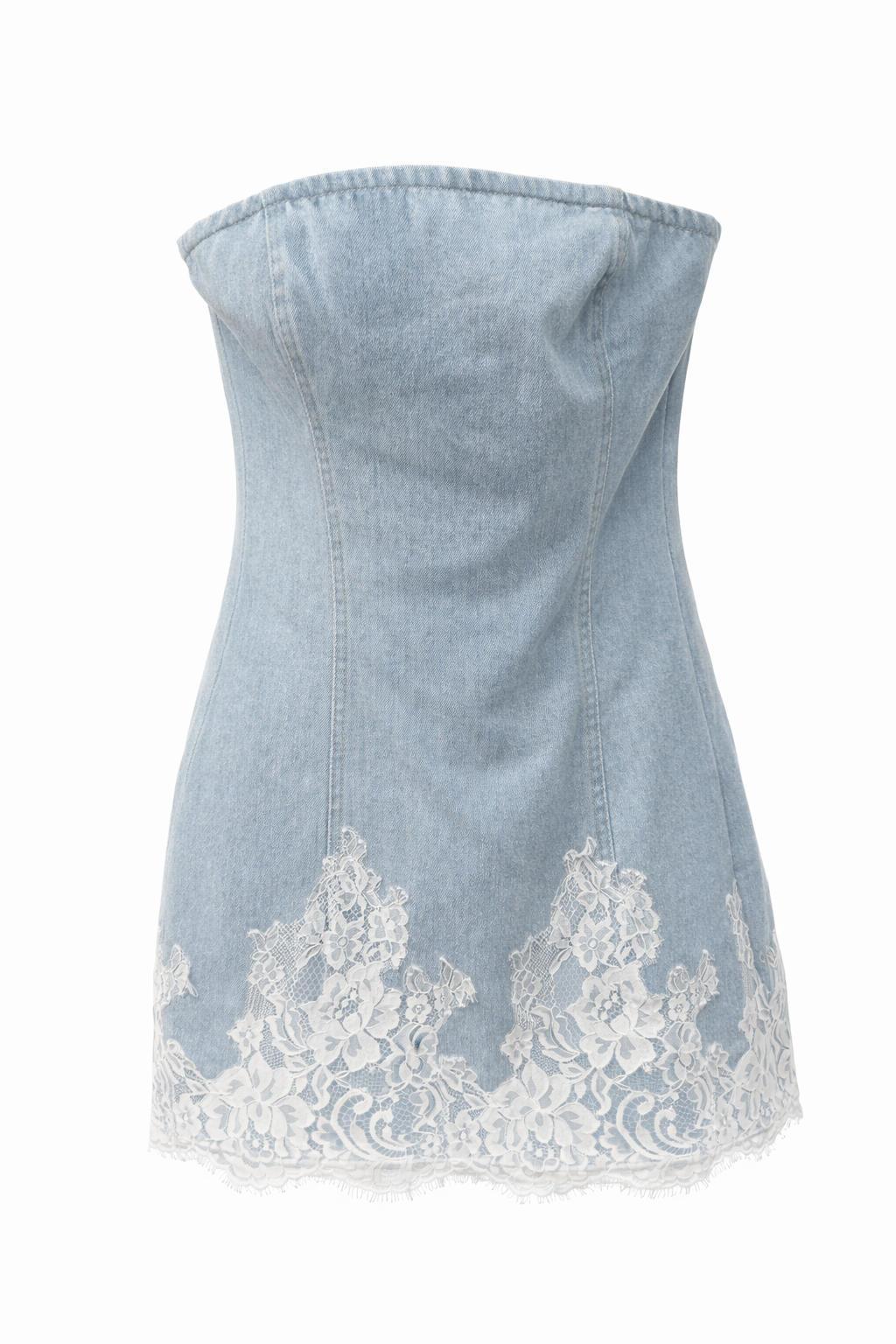 Lacy Denim Tube Dress