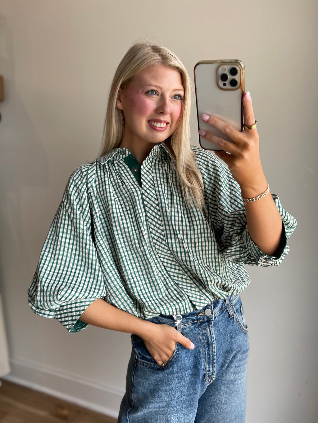 Gayle Gingham Blouse