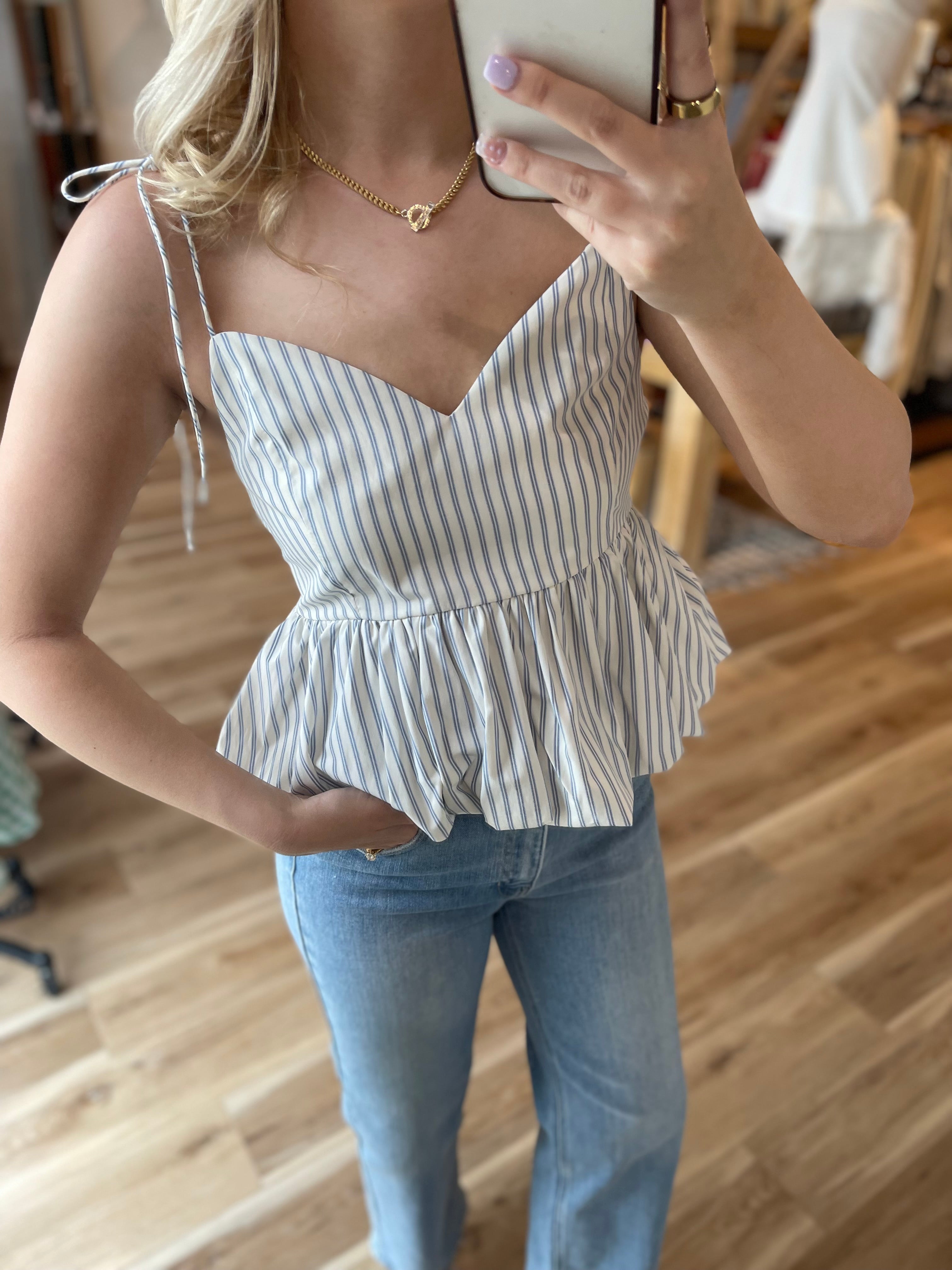 Stripe Balloon Top
